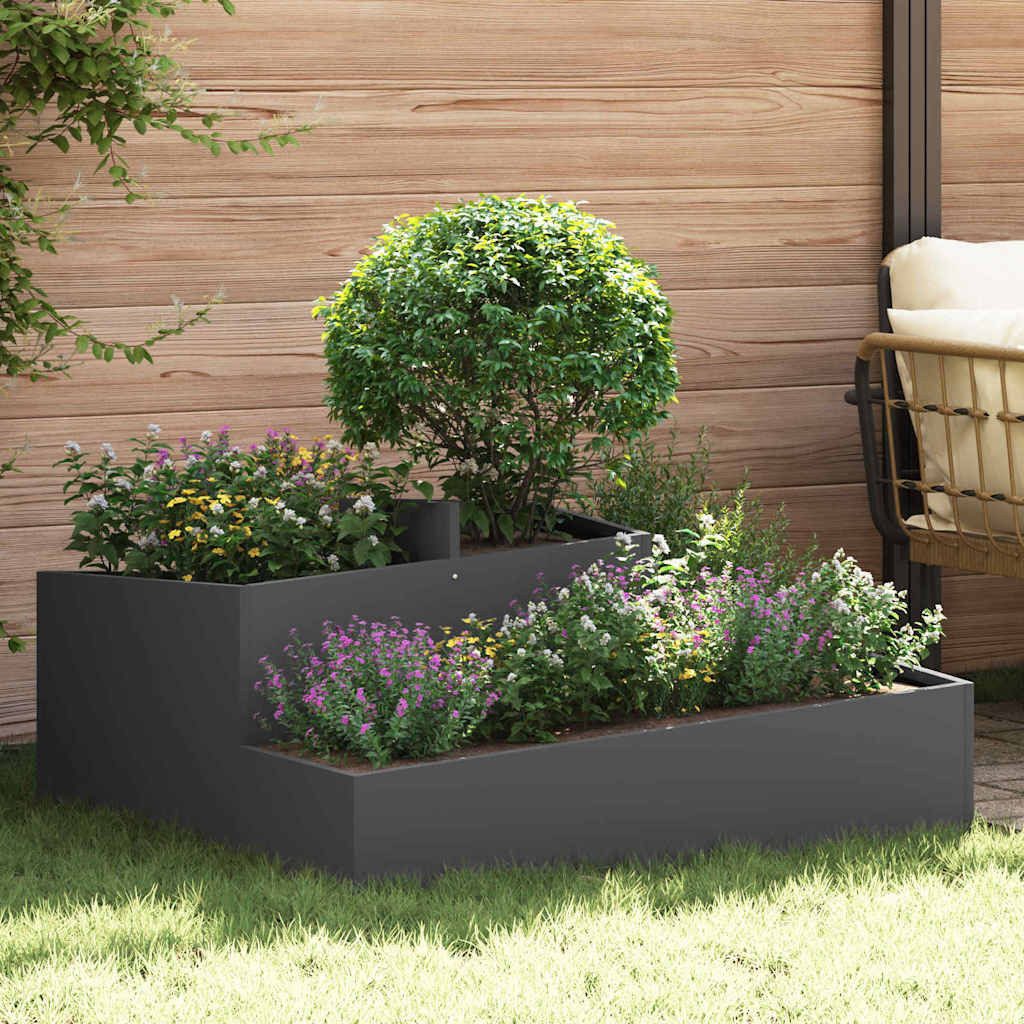 vidaXL Blumentopf Garten-Pflanzgefäß Schwarz 100 x 100 x 50 cm (1 St)
