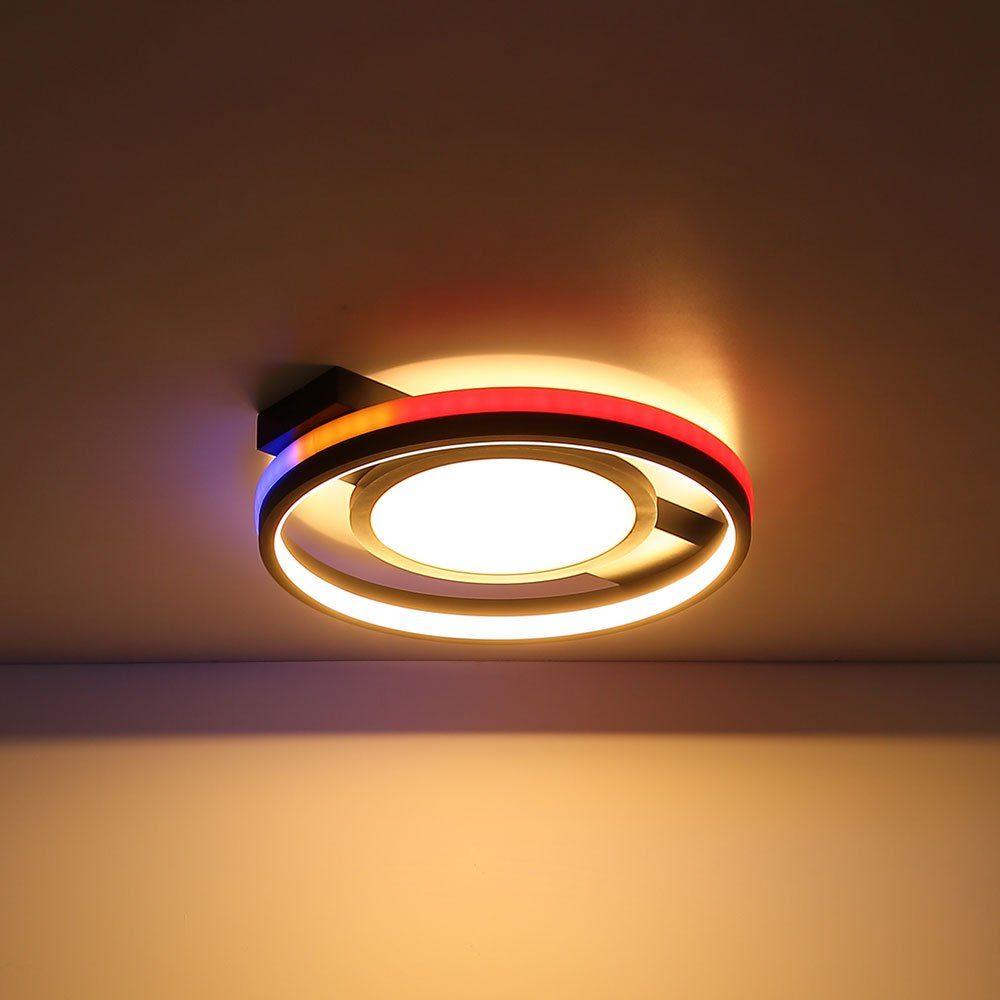 dimmbar RGB Farbwechsel LED-Leuchtmittel fest LED verbaut, Globo Deckenleuchte, Neutralweiß, Tageslichtweiß, Warmweiß, LED Fernbedienung Deckenleuchte Kaltweiß, Farbwechsel, Deckenlampe