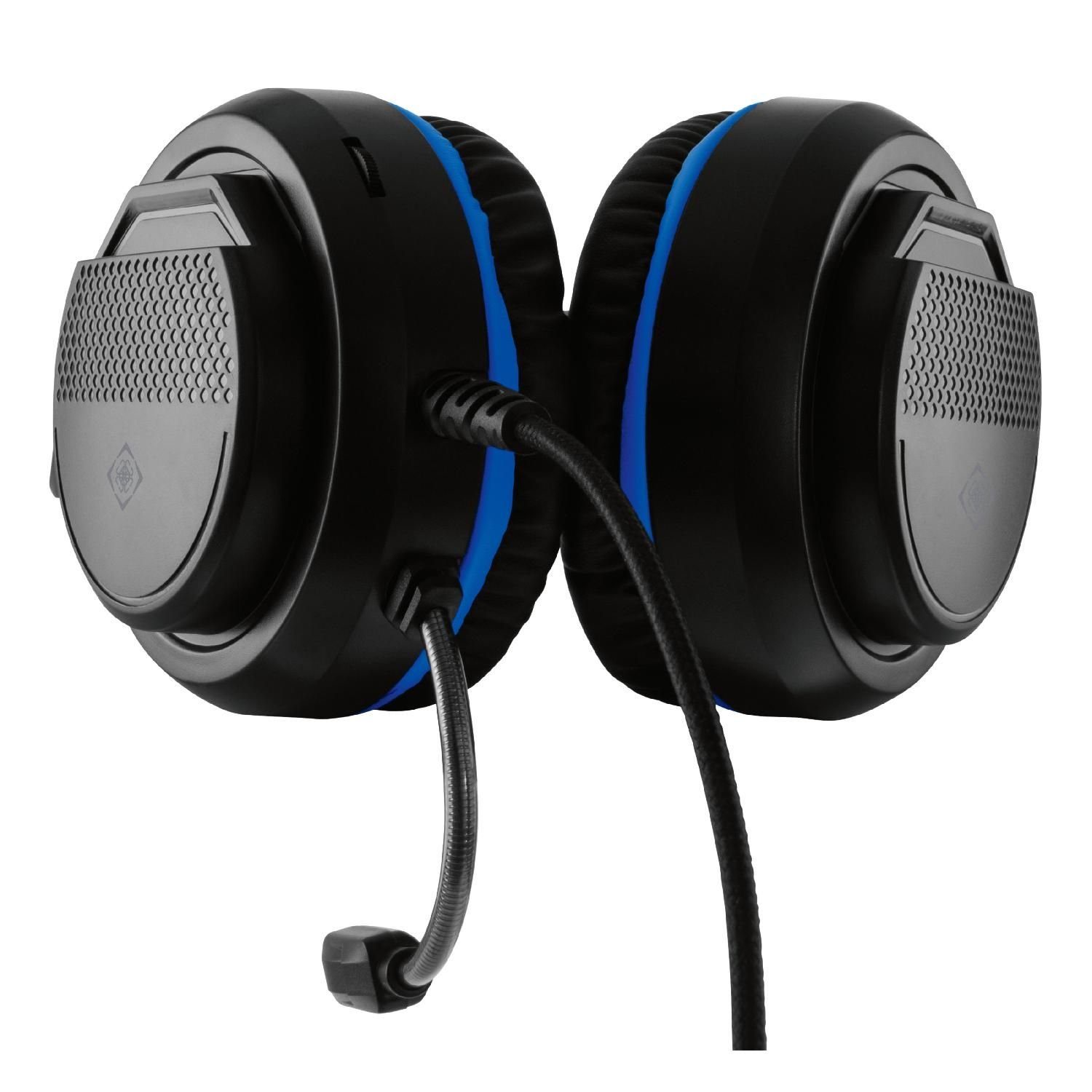 Kopfhörer Stereo Herstellergarantie) Headset Mikrofon, Gaming DELTACO (außenstehendes für Headset 5 PS5 inkl. Jahre schwarz