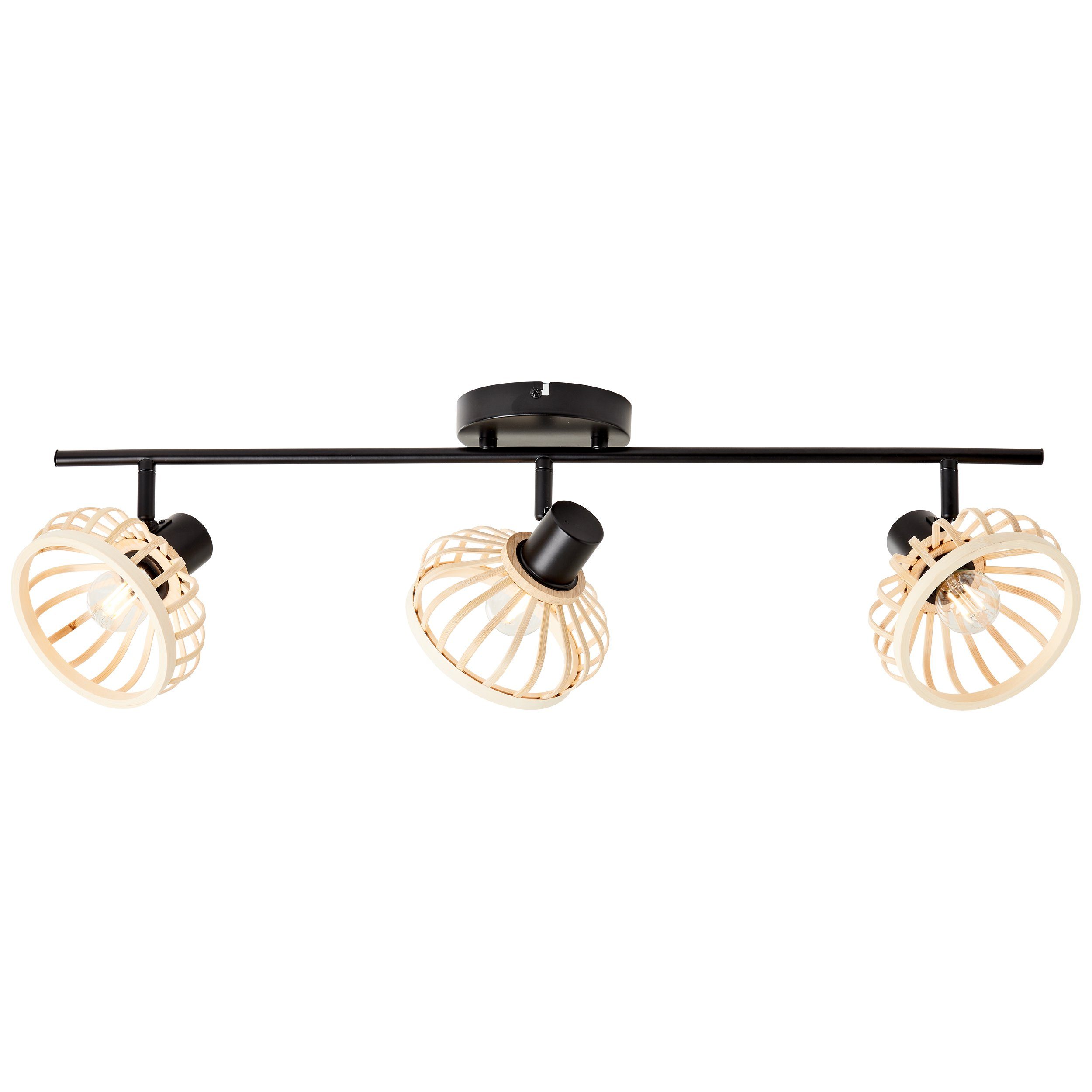 Brilliant Deckenstrahler Norah, ohne Leuchtmittel, 3 flammig, Bambus, schwenkbar -Nature Style- 71cm Breite - E14 Fassung