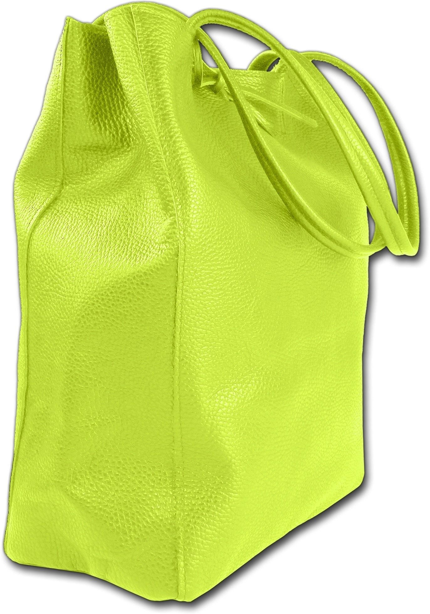Toscanto Shopper Toscanto Damen Shopper Schultertasche (Schultertasche, Shopper), Damen Tasche Echtes Leder, Rindsleder gelbgrün, Made-In Italy