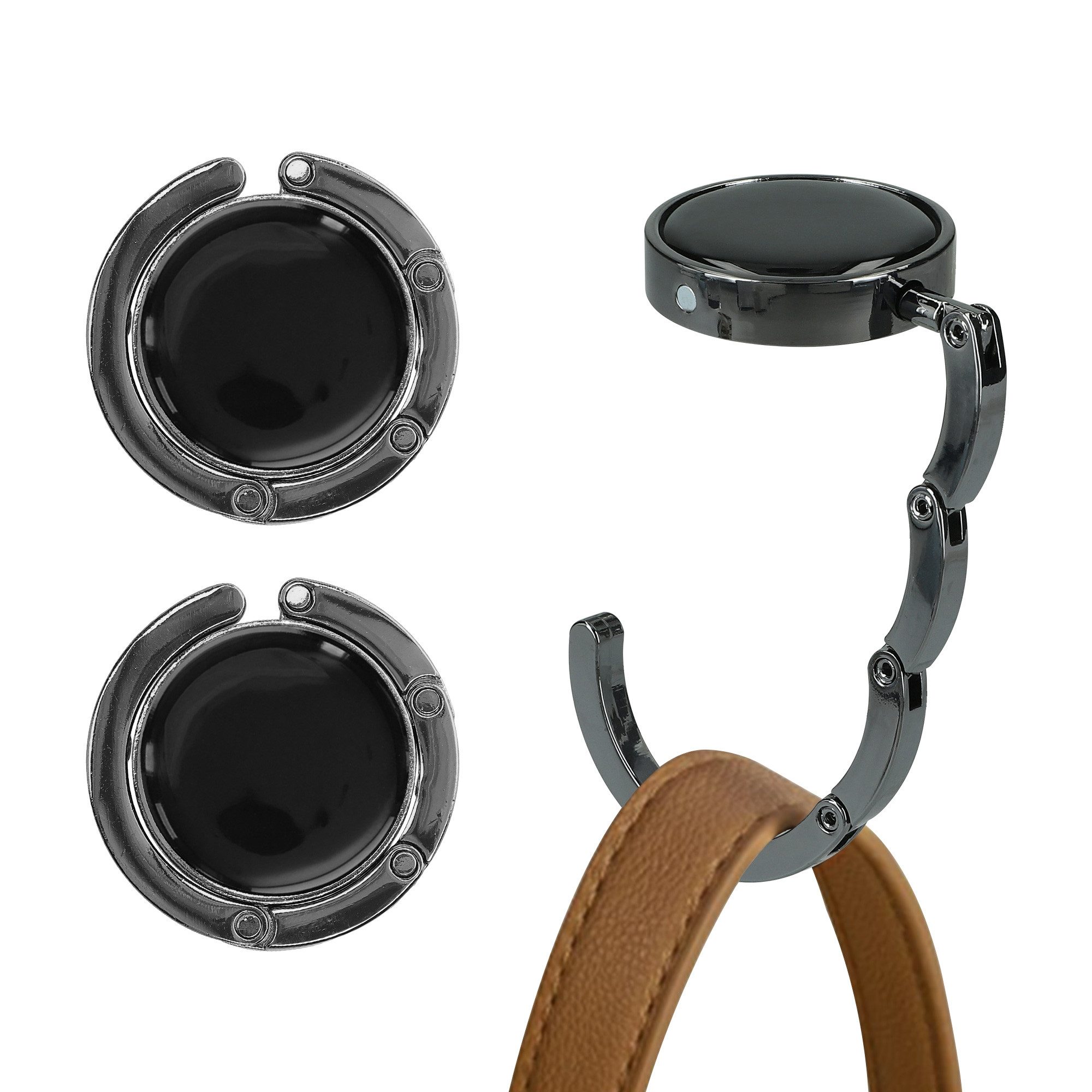 kwmobile Taschen-Halterung kwmobile Tisch Handtaschenhalter Haken, (2-tlg., 2x Faltbare Antirutsch Taschenhaken Halterung für Handtaschen)
