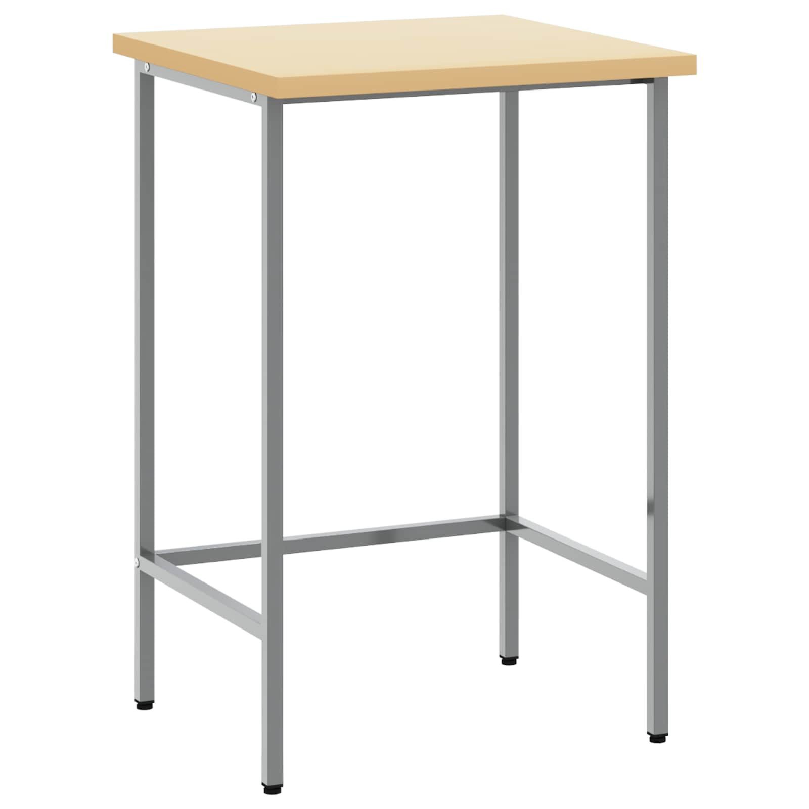 vidaXL Werkbank Ecktisch Grau 55 x 55 x 85 cm Stahl und hochwertiges Holz, (1-tlg)