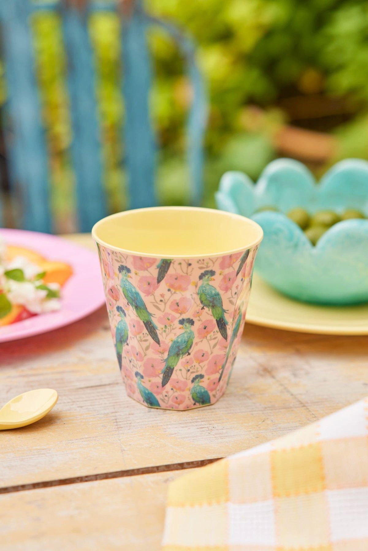 rice Kinderbecher Rice Melamin Becher Medium - Exotic Bird Print, Melamin