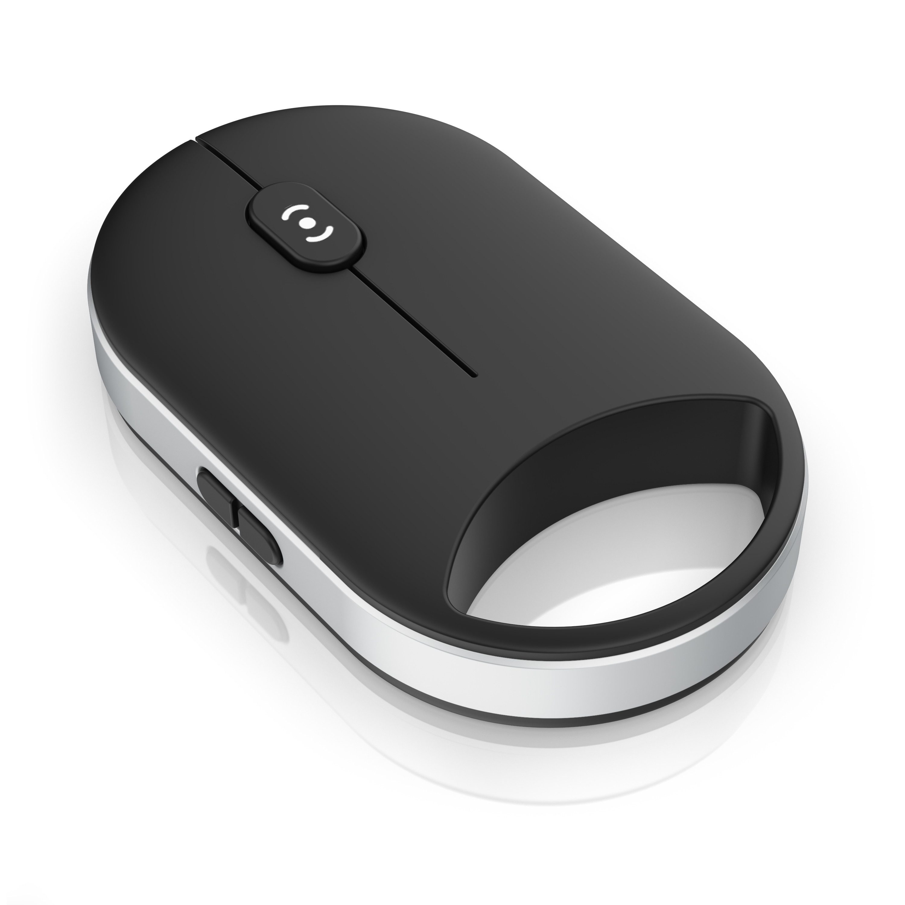 CSL kabellos Bluetooth & 2,4GHz für Rechtshänder & Linkshänder, 2 Geräte ergonomische Maus (Bluetooth, Funk, 2477 dpi, Mini 30g leicht, Dual-BT & Funk, Silent, USB-C, Optisch, für PC Laptop)