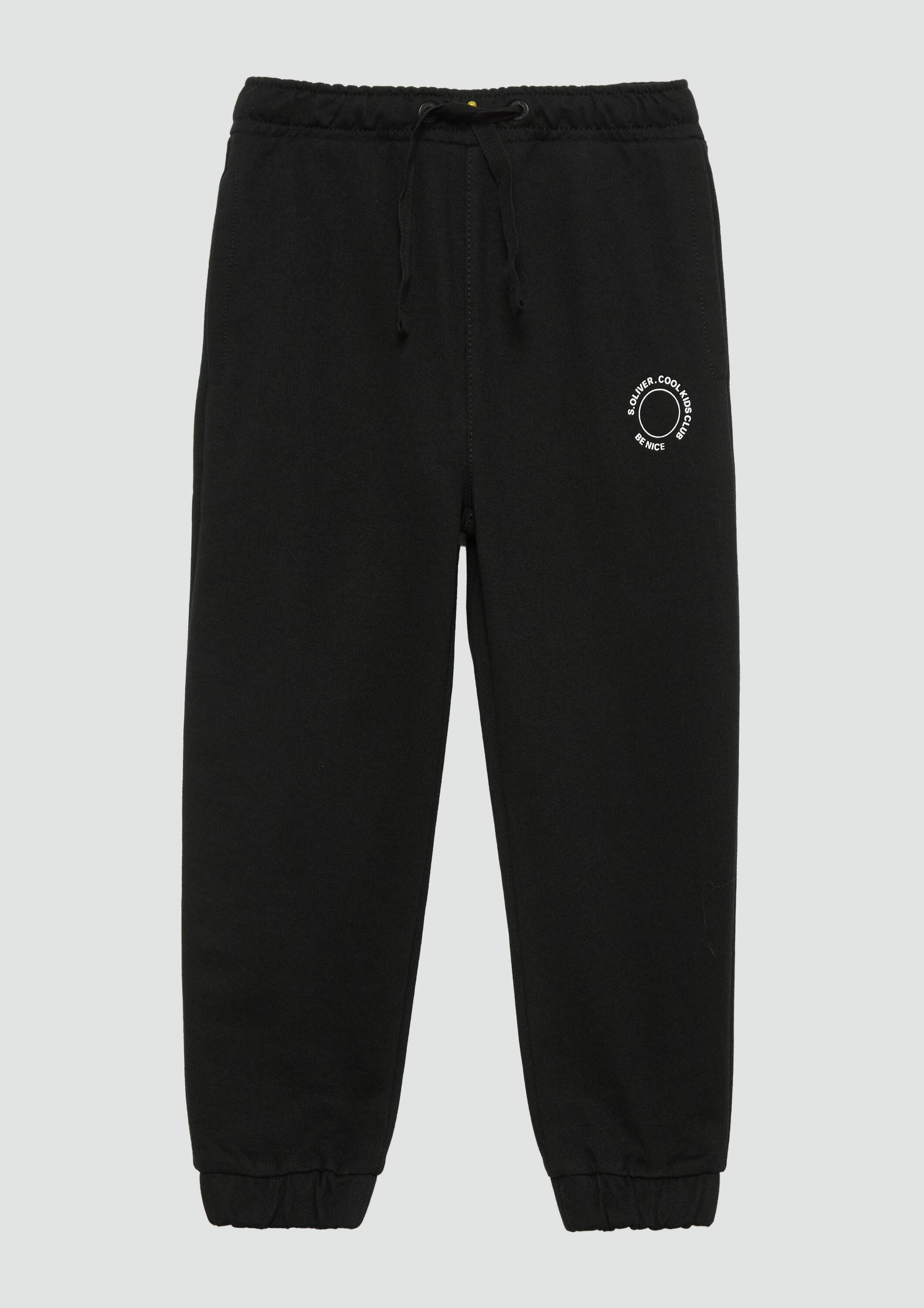 s.Oliver Jogginghose Leggings Unisex Jogginghose aus Sweat mit kleinem Print-Detail