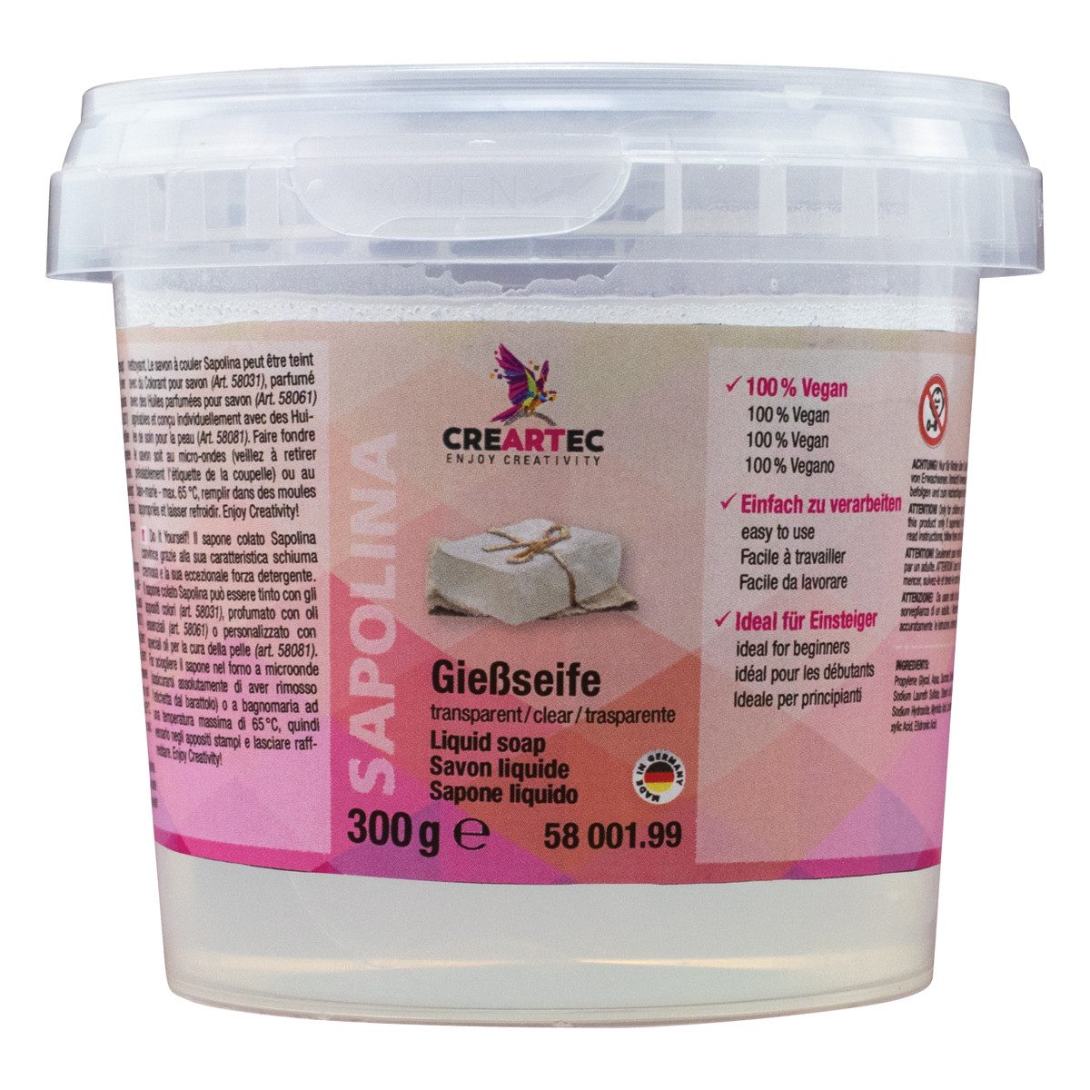Rohseife Gießseife Transparent - 0,3kg