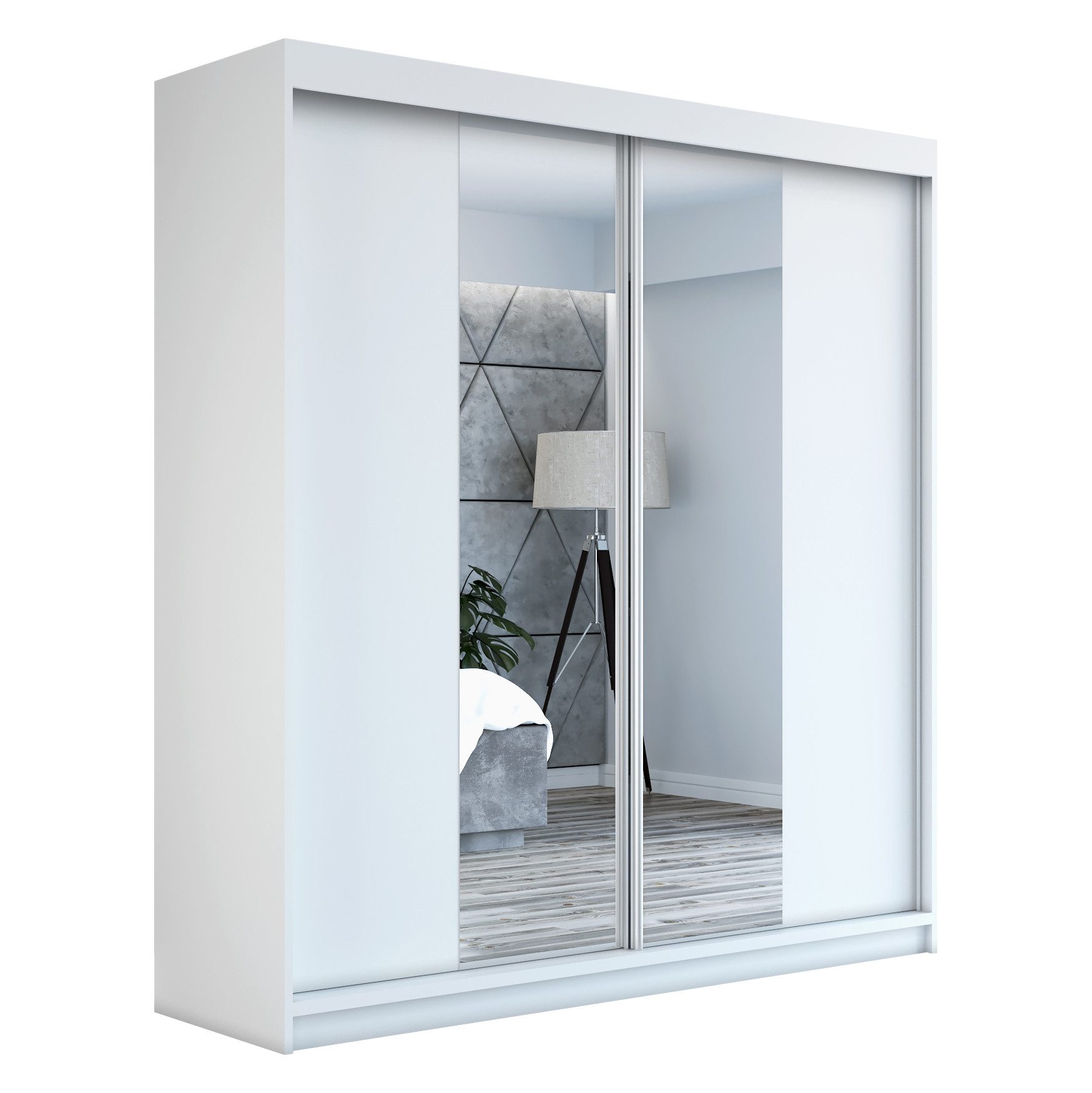 A&J MöbelLand GmbH Schiebetürenschrank NEO 180 cm 2-türig Schrank mit Spieg günstig online kaufen