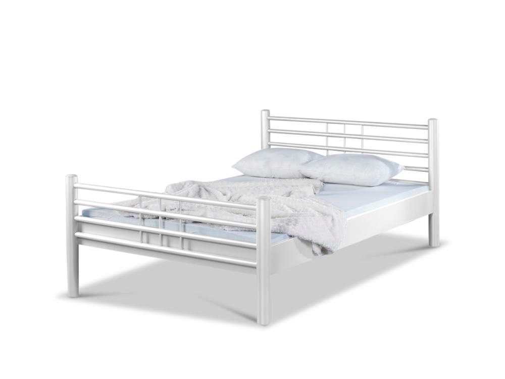 BedBox Metallbett Lea, traumhaft klassisches Bett, stabil und langlebig, pulverbeschichtetes Metall weiß