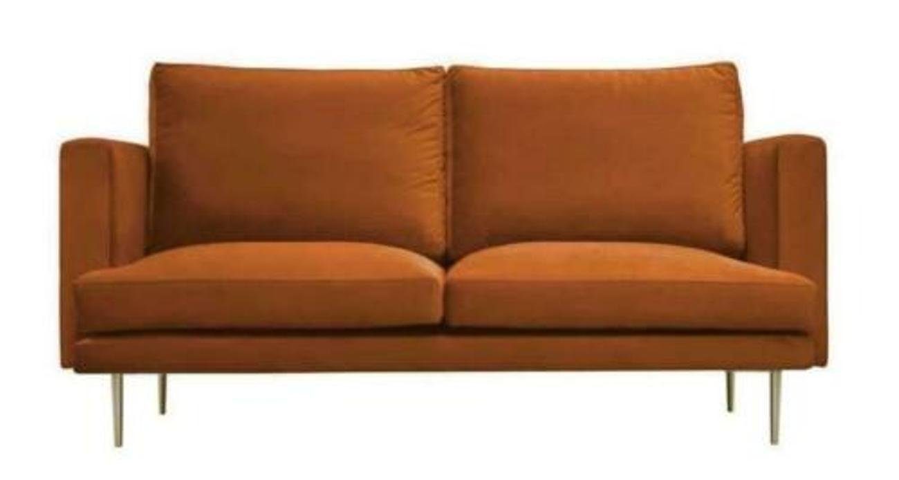 JVmoebel 2-Sitzer Grüne Textil Couch Luxus Sofa Zweisitzer Polster Designer Couch, Made in Europe Orange