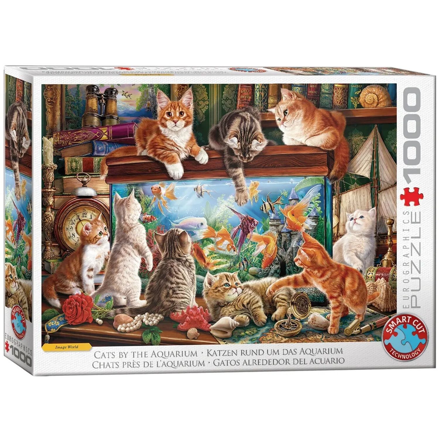 EUROGRAPHICS Puzzle Katzen am Aquarium, 1000 Puzzleteile
