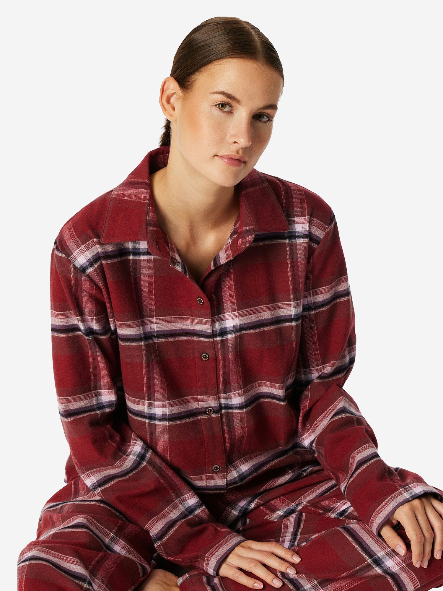 Schiesser Pyjama Selected Premium Warming (2 tlg) schlafanzug schlafmode bequem
