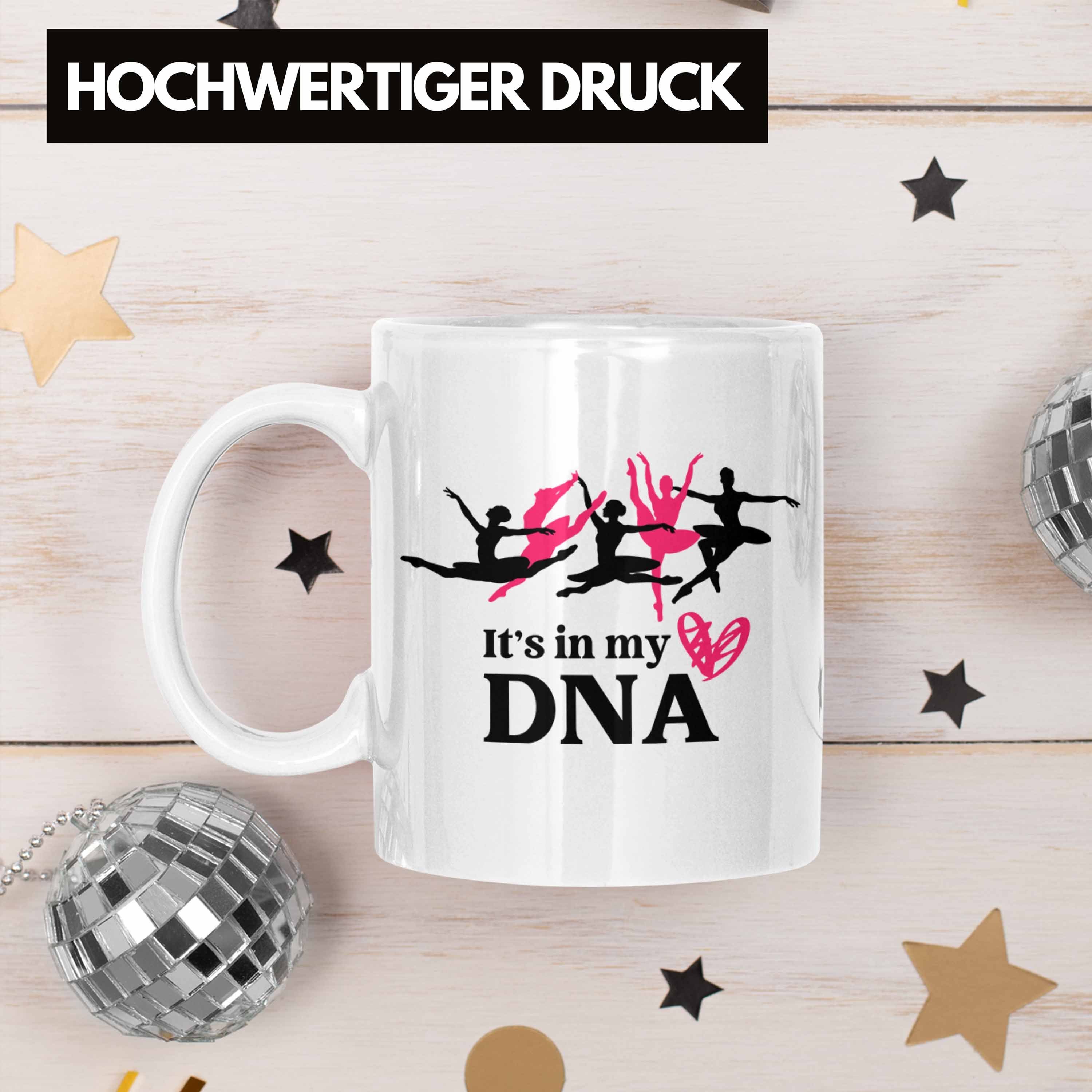 Ballerina Tasse Weiss Tanzen Mädchen Tasse Kaffeetasse Geschenk Trendation Tänzerin Trendation Frauen Geschenkidee Ballett -