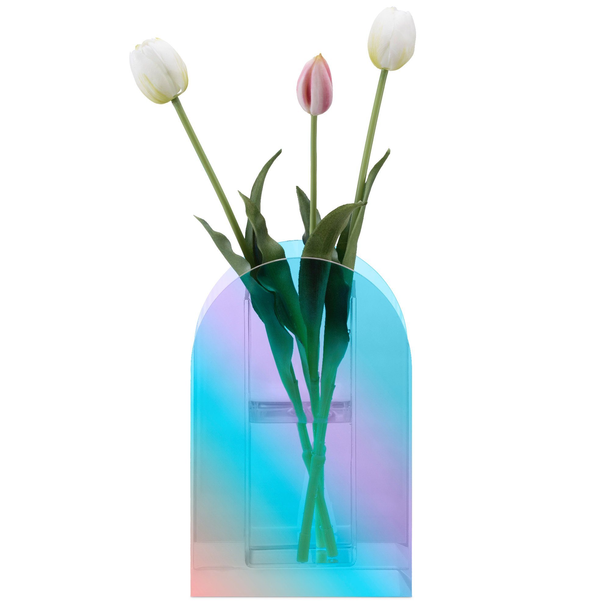 schillernd Dekovase Deko Vase aus - Navaris Blumenvase transparente Acryl - Acrylglas
