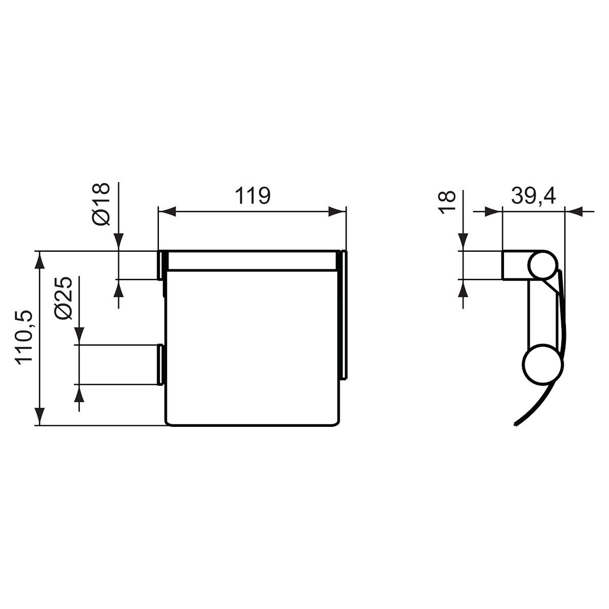 Ideal Standard Toilettenpapierhalter Papierrollenhalter CONNECT, mit Deckel, chrom, N1382AA