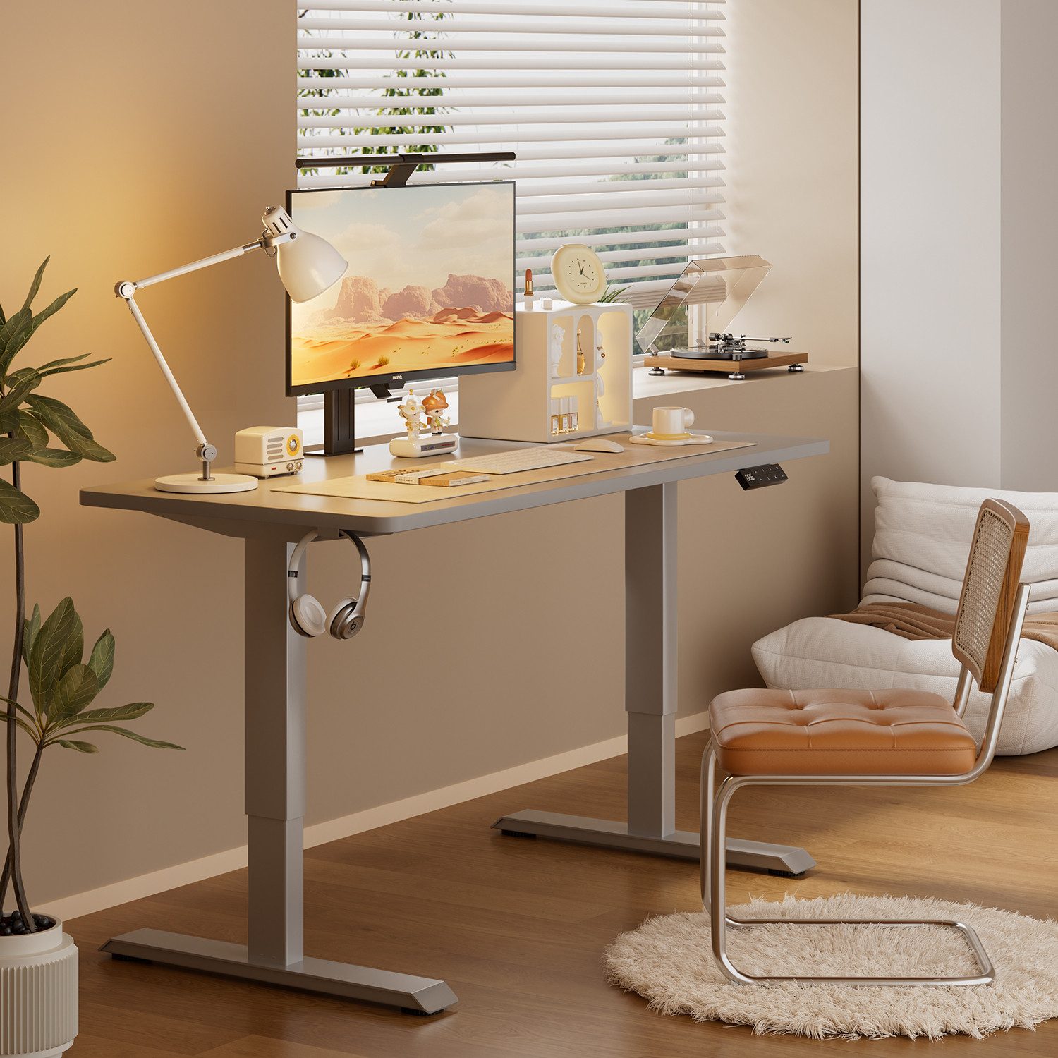 HOMALL Schreibtisch Höhenverstellbarer Schreibtisch Gestell 2 günstig online kaufen