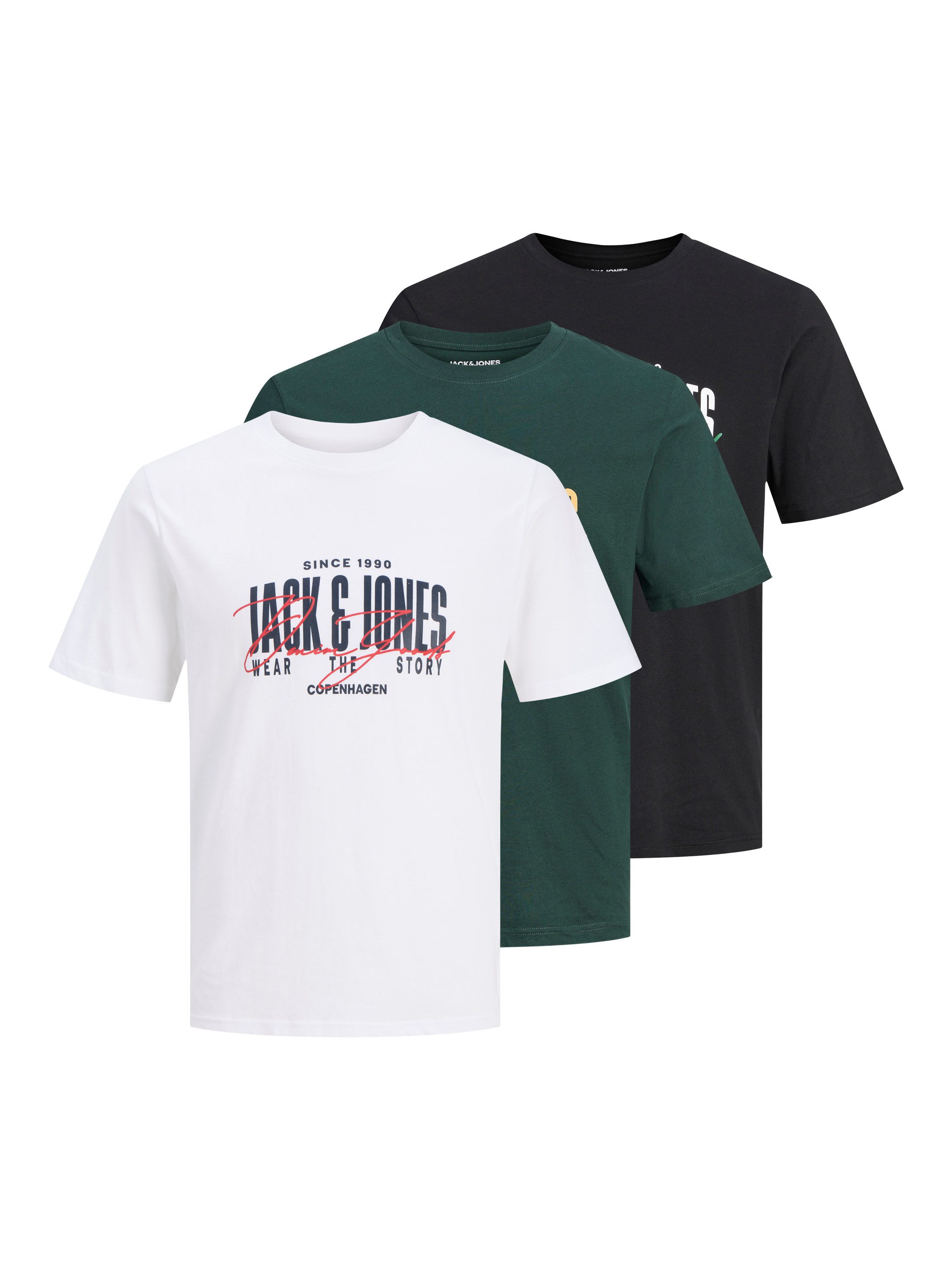 Jack & Jones Rundhalsshirt JJAERO TEE SS CREW NECK 3PK MP (Packung, 3-tlg) Baumwolle, regular fit