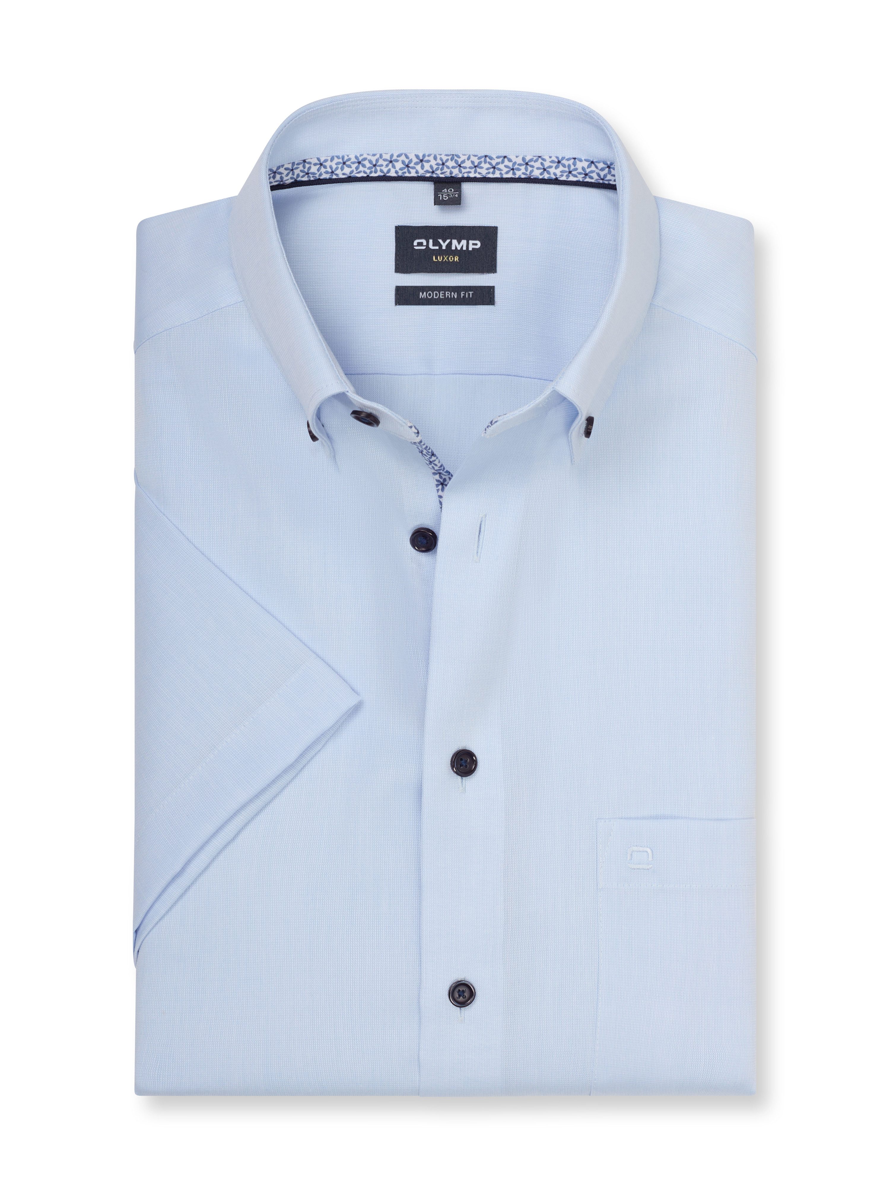 OLYMP Kurzarmhemd Luxor Businesshemd, modern fit, Button-down-Kragen