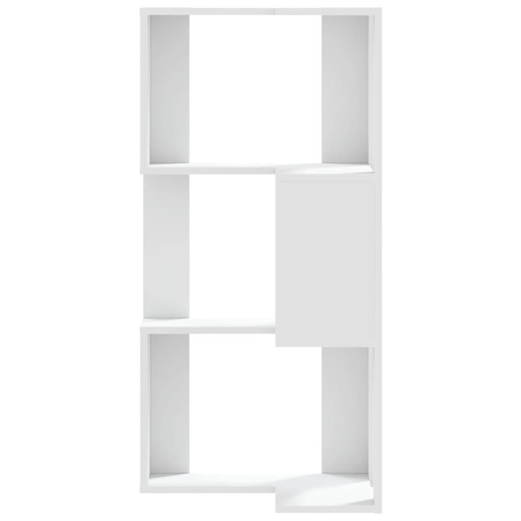 vidaXL Bücherregal Eck-Bücherregal 3 Böden Weiß 50x50x102 cm Holzwerkstoff, 1-tlg. – Bild 4 von 5