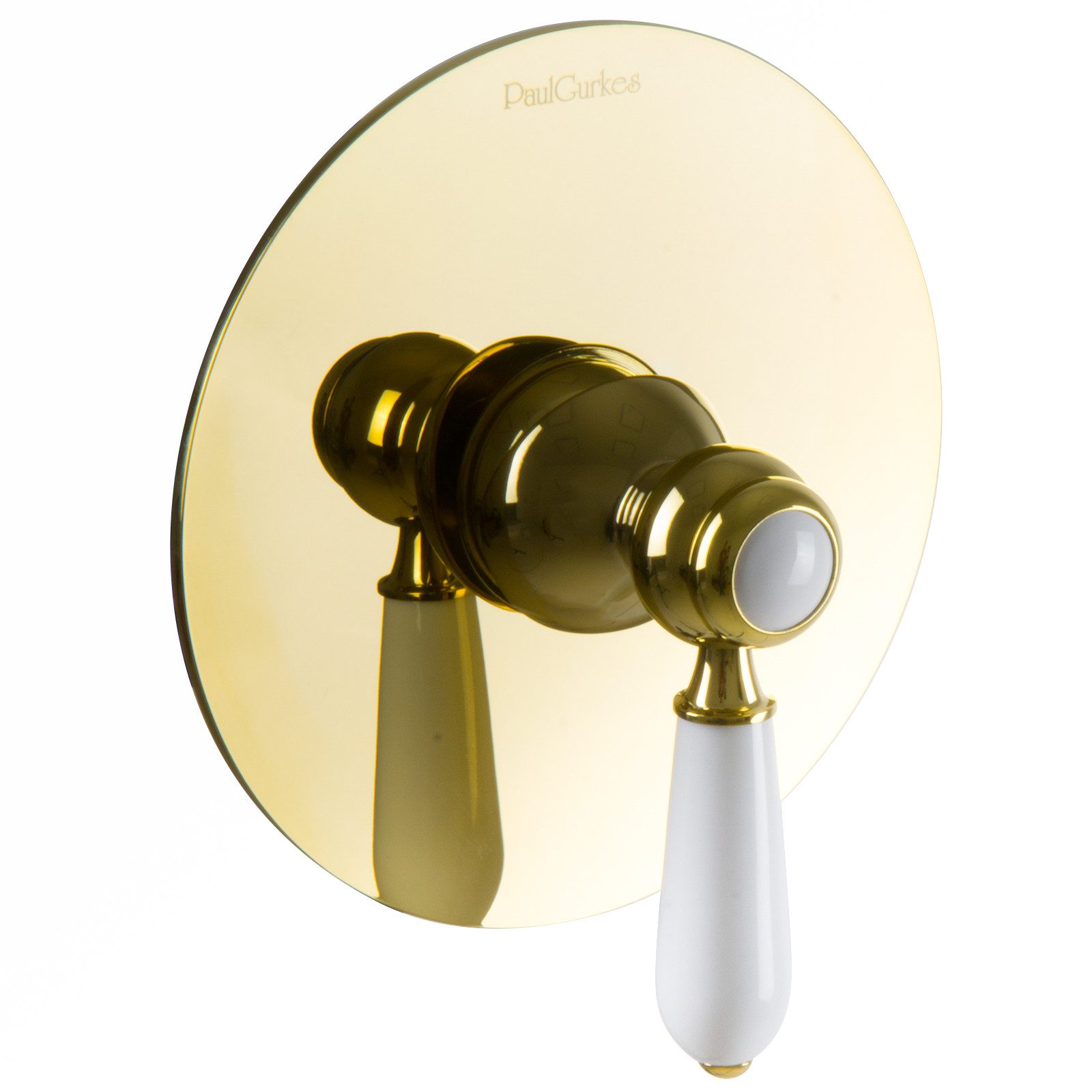 PaulGurkes Unterputzarmatur Goldene Hochglanz-Optik, Nostalgie-Design, Keramikkartusche
