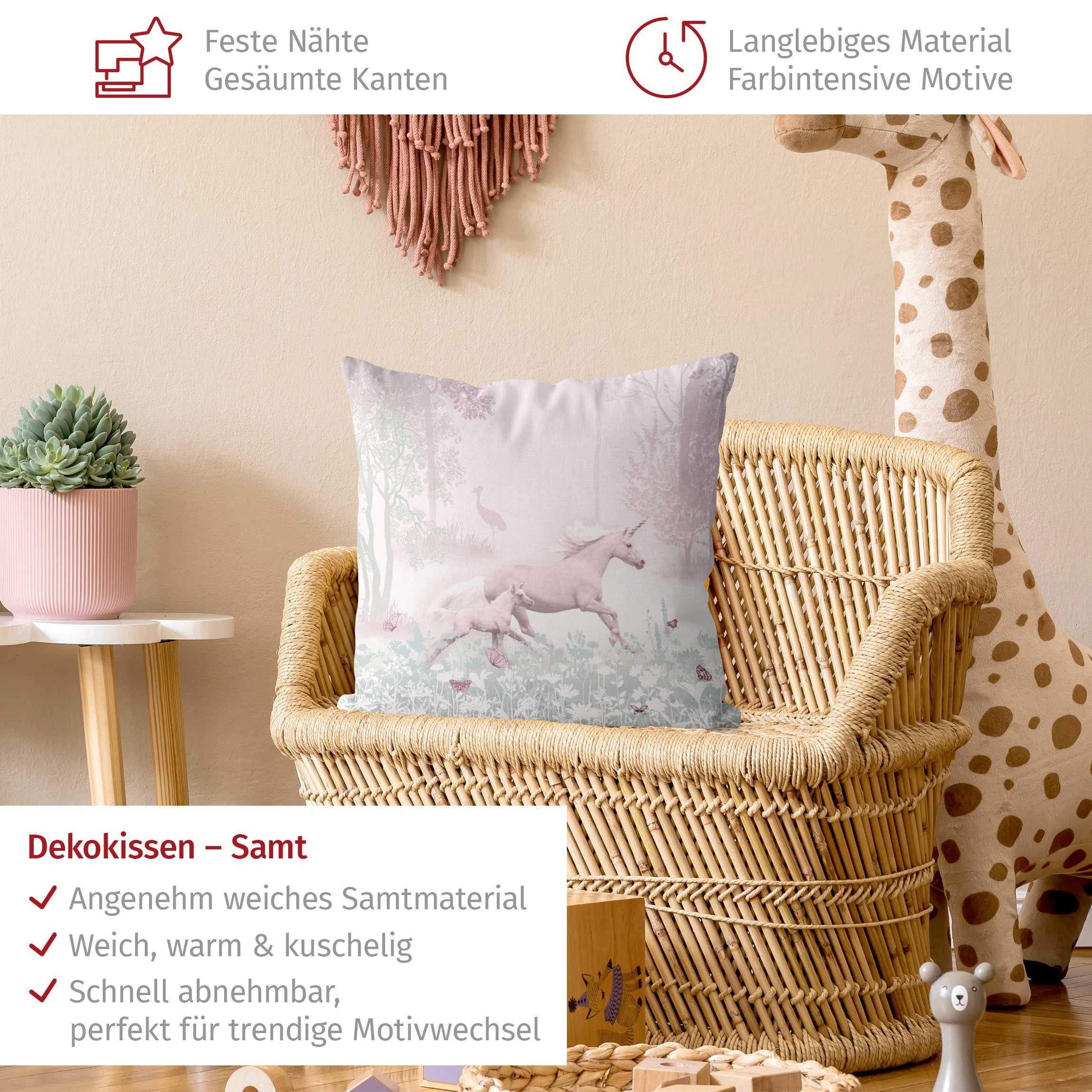Bilderdepot24 Dekokissen drinnen Kissenhülle/ Sofakissen/ Zierkissen Kissenhülle rosa Tiere Ill, Bezug mit / ohne Füllung Zierkissen Outdoor Sofa Bett