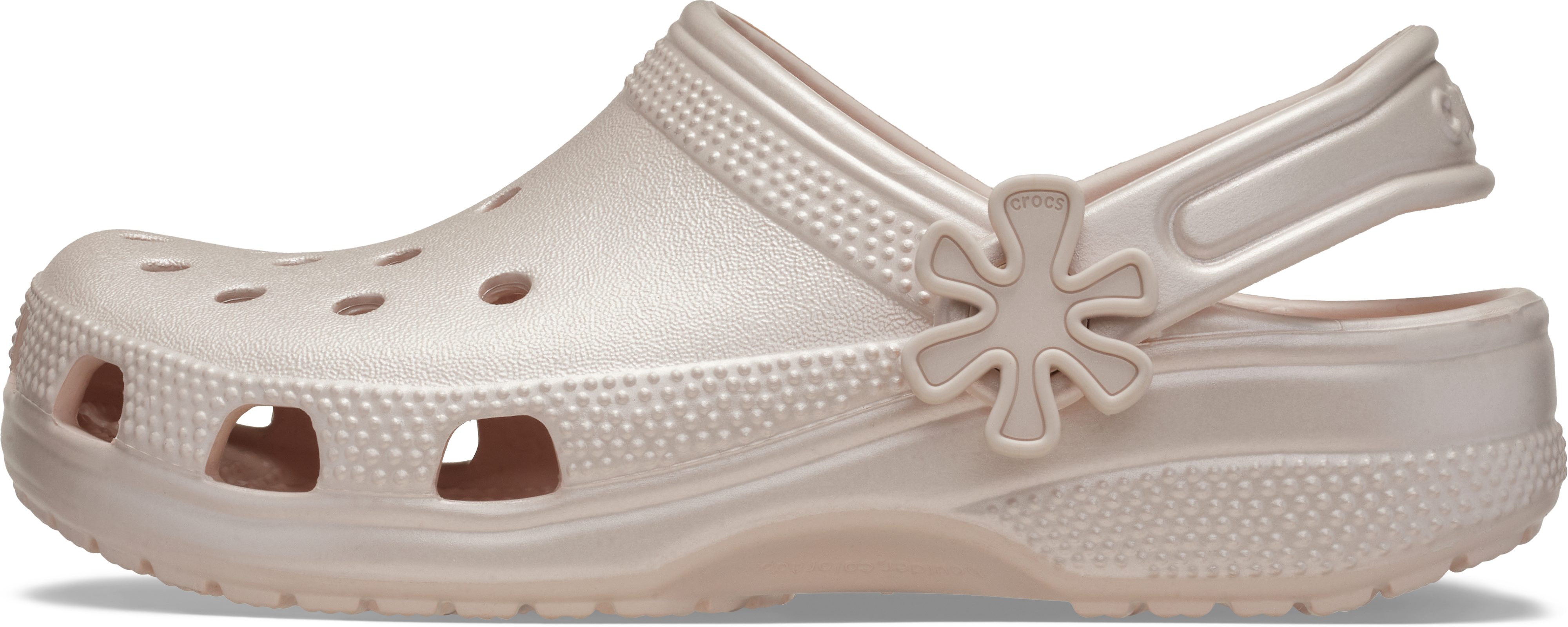 Crocs Classic Pearl Shine Clog K Clog Sommerschuh, Schlappen, Sandale mit Blütenapplikation – Bild 5 von 5