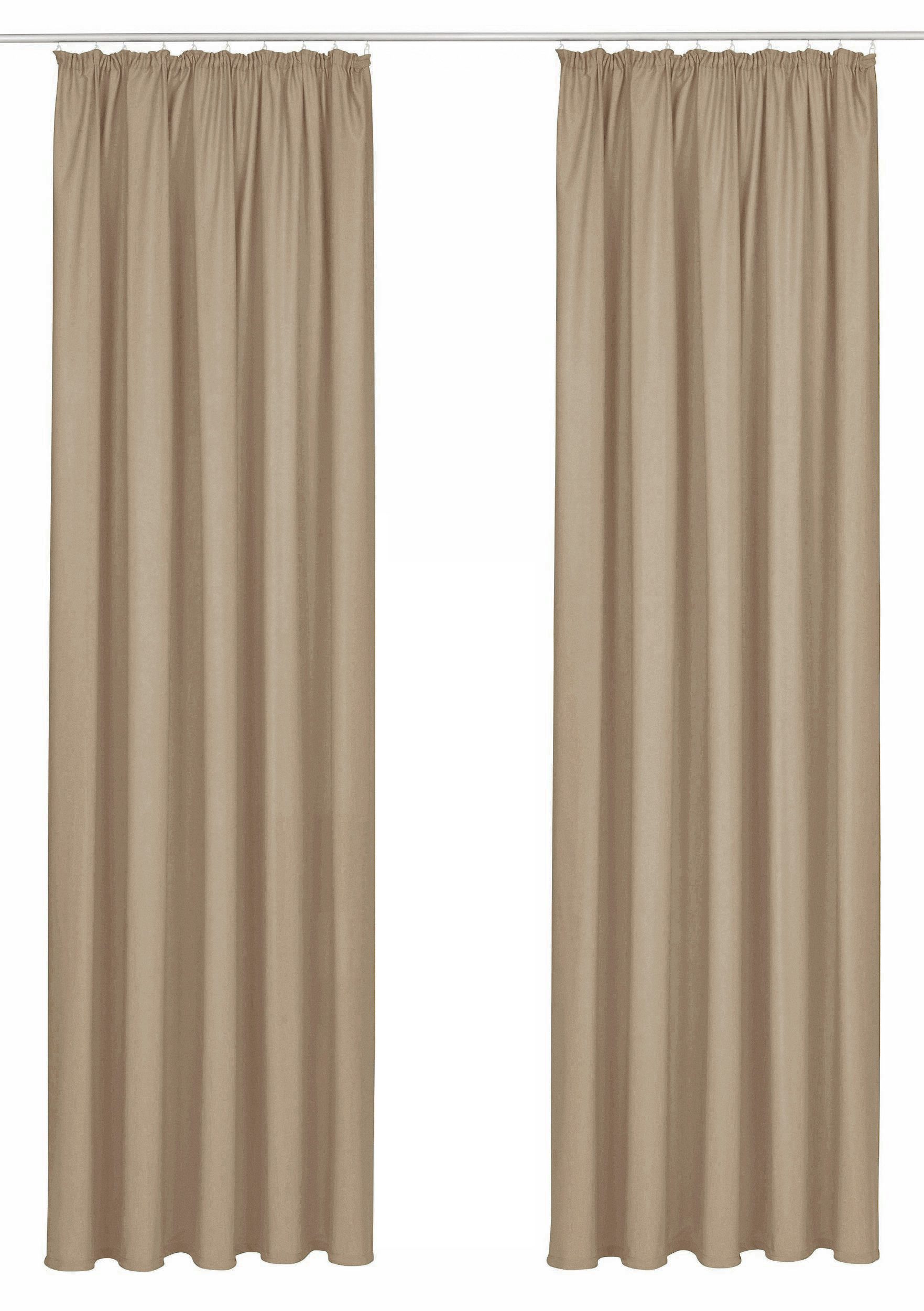 OTTO home Vorhang Raja, Gardinen mit Kräuselband, Vorhänge Wohnzimmer (2 St), Kräuselband, blickdicht, Polyester, 2er-Set, Bestseller, einfarbig, modern, pflegeleicht, Mikrofaser