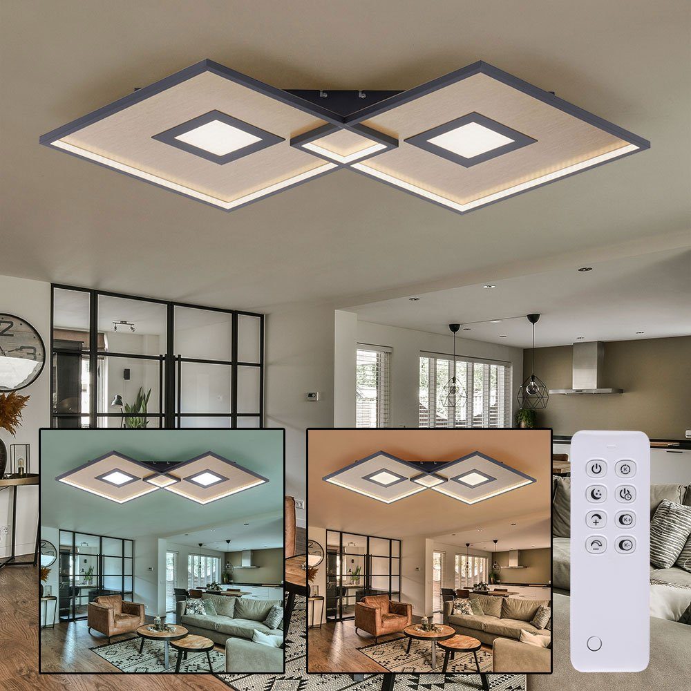 etc-shop LED Deckenleuchte, LED-Leuchtmittel fest verbaut, Warmweiß, Neutralweiß, Deckenlampe Schlafzimmerleuchte schwarz Wohnzimmer