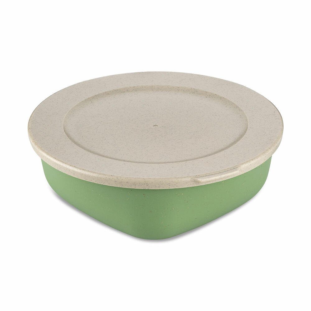 KOZIOL Frischhaltedose Connect Kunststoff-Holz-Mix, 1.3 Grün Leaf Box Green, mit L, Deckel Nature