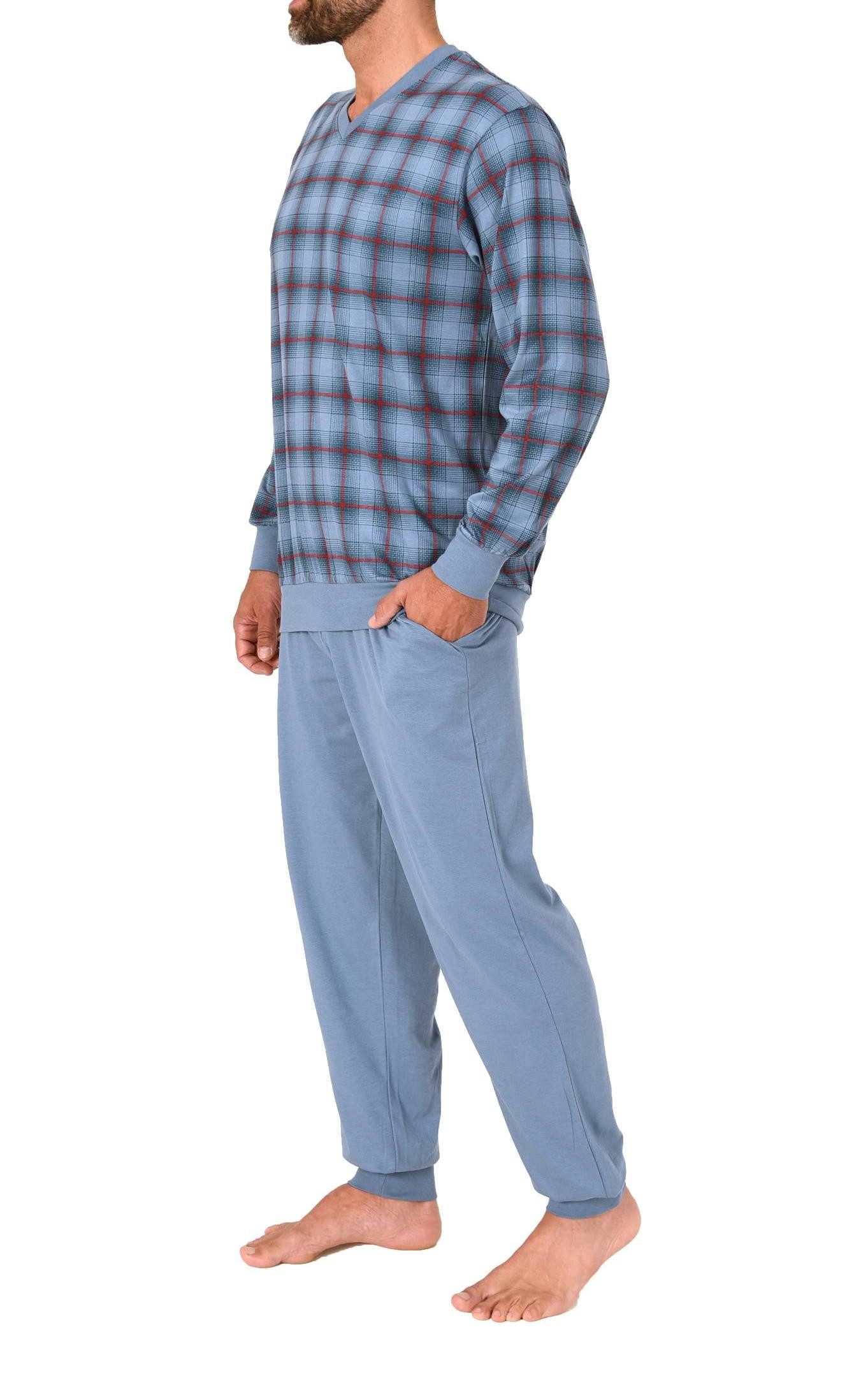 Normann Pyjama Normann Herren Langarm Schlafanzug mit Bündchen - auch in Üb günstig online kaufen