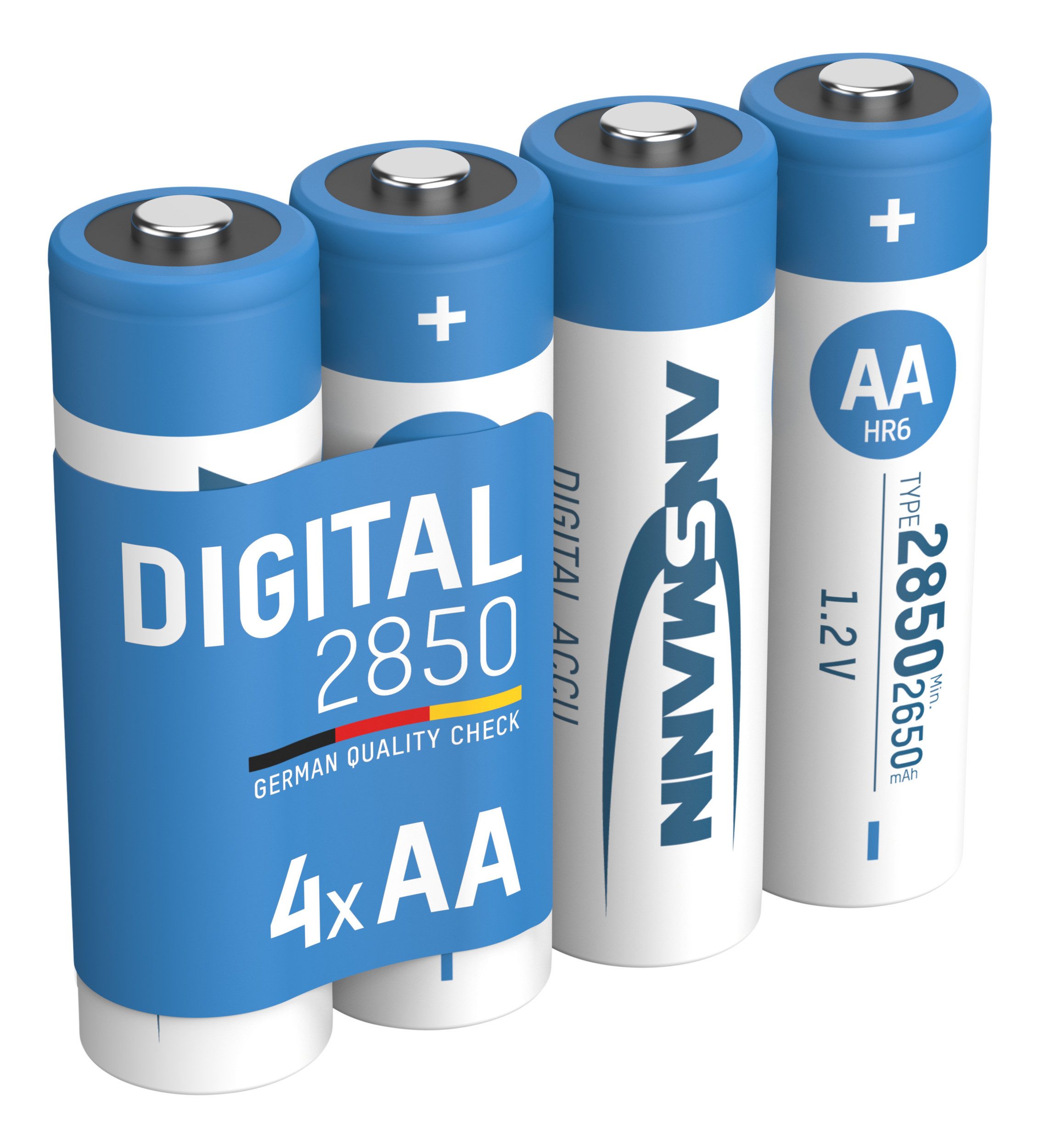 ANSMANN AG Akku Mignon AA, 4 Stück, min. 2650 mAh 1,2V Ni-MH,hohe Kapazität Akku 2650 mAh (1.2 V)