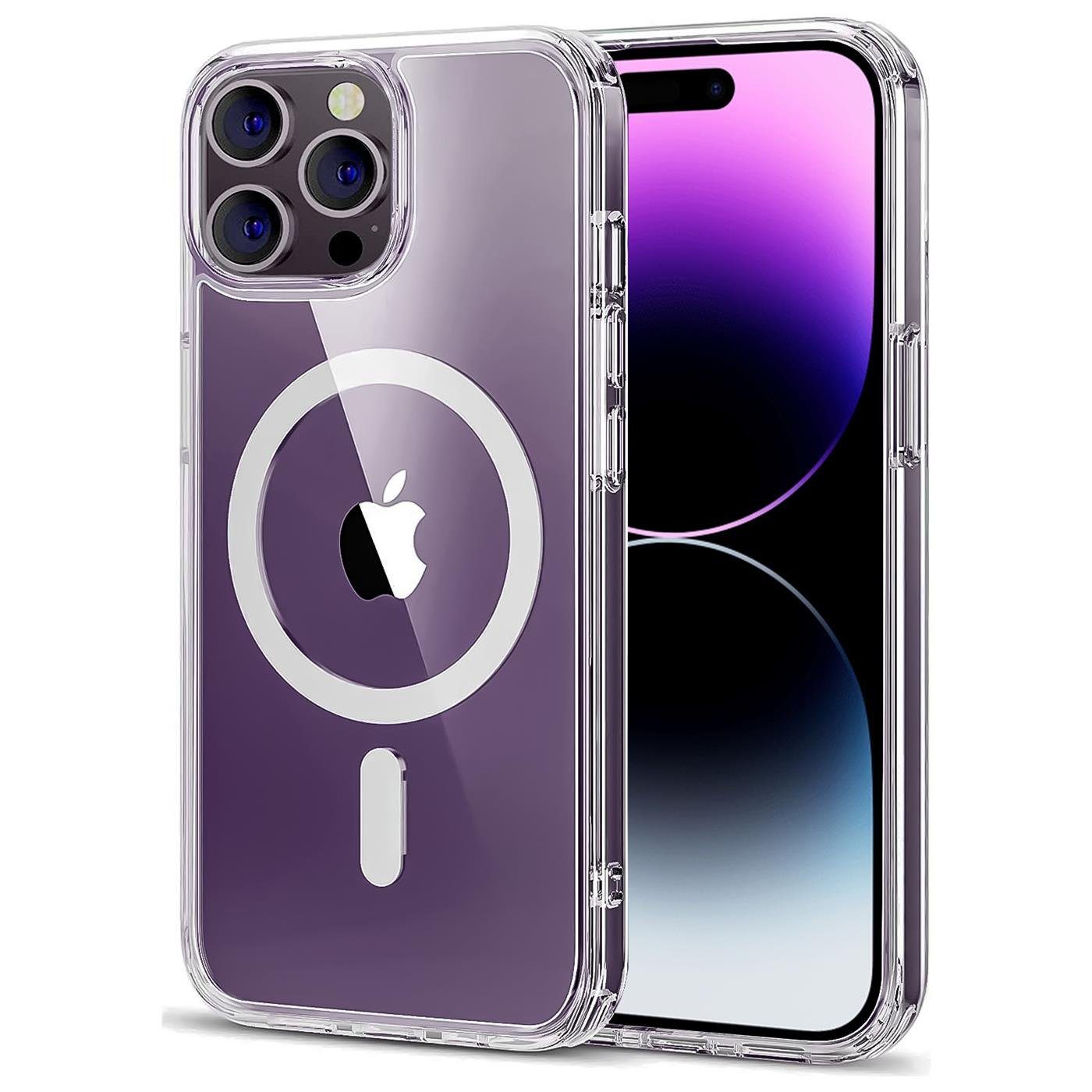 CoolGadget Handyhülle Premium Silikon Handy Case für iPhone 14 Pro 6,1 Zoll, Hülle Transparent Schutzhülle kompatibel mit MagSafe Zubehör