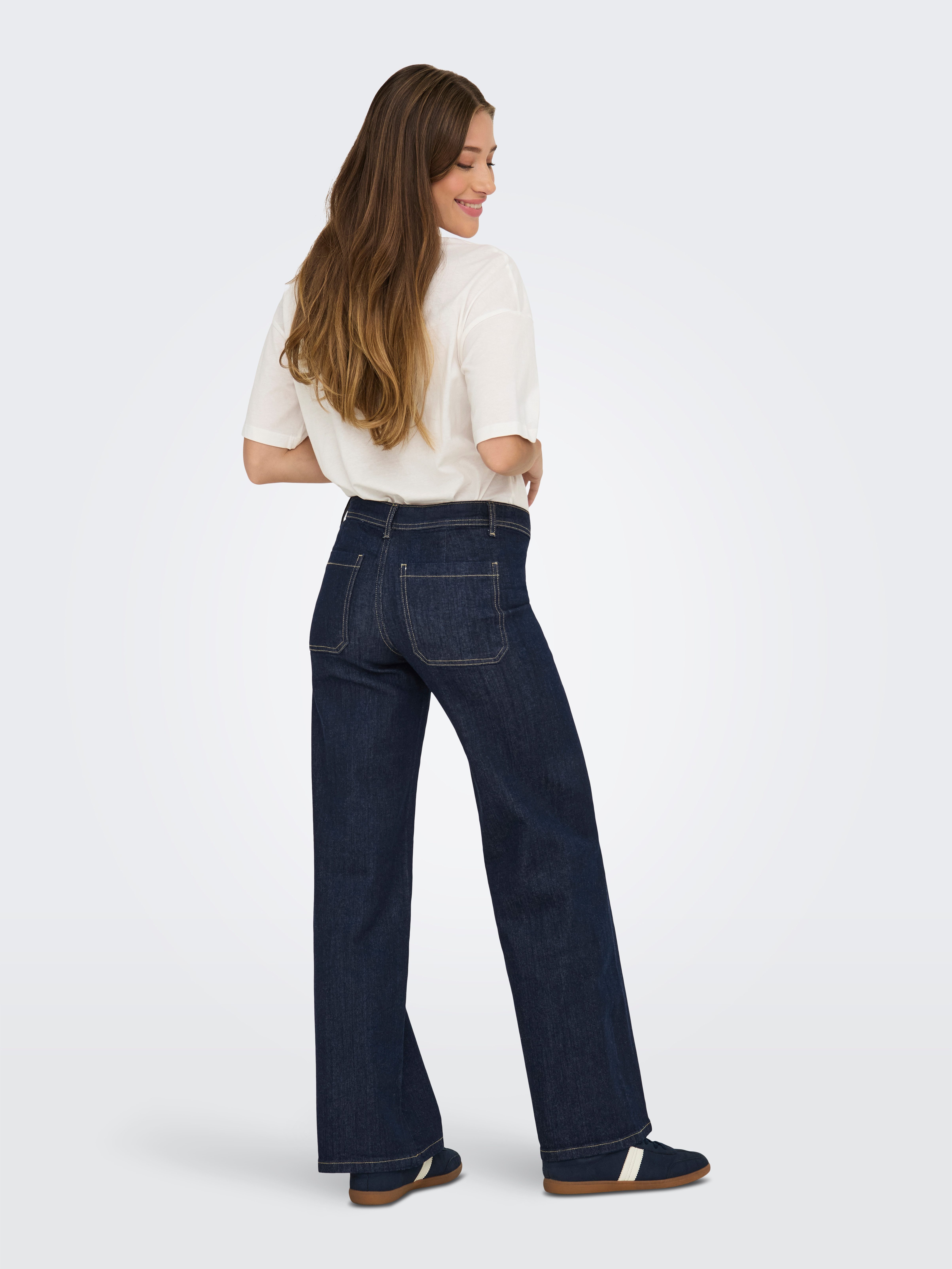 JDY Weite Jeans JDYVANESSA MIDWAIST WIDE JEANS DBD DENIM