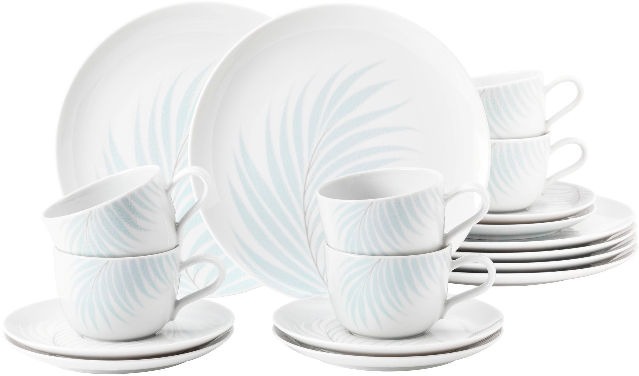 Seltmann Weiden Кофейный сервиз Geschirr-Set, 18 Teile, Liberty Mediterranean (18-tlg), 6 Personen, Porzellan, Tassen, Untertassen, Teller, Made in Germany, 18 Teile, für 6 Personen