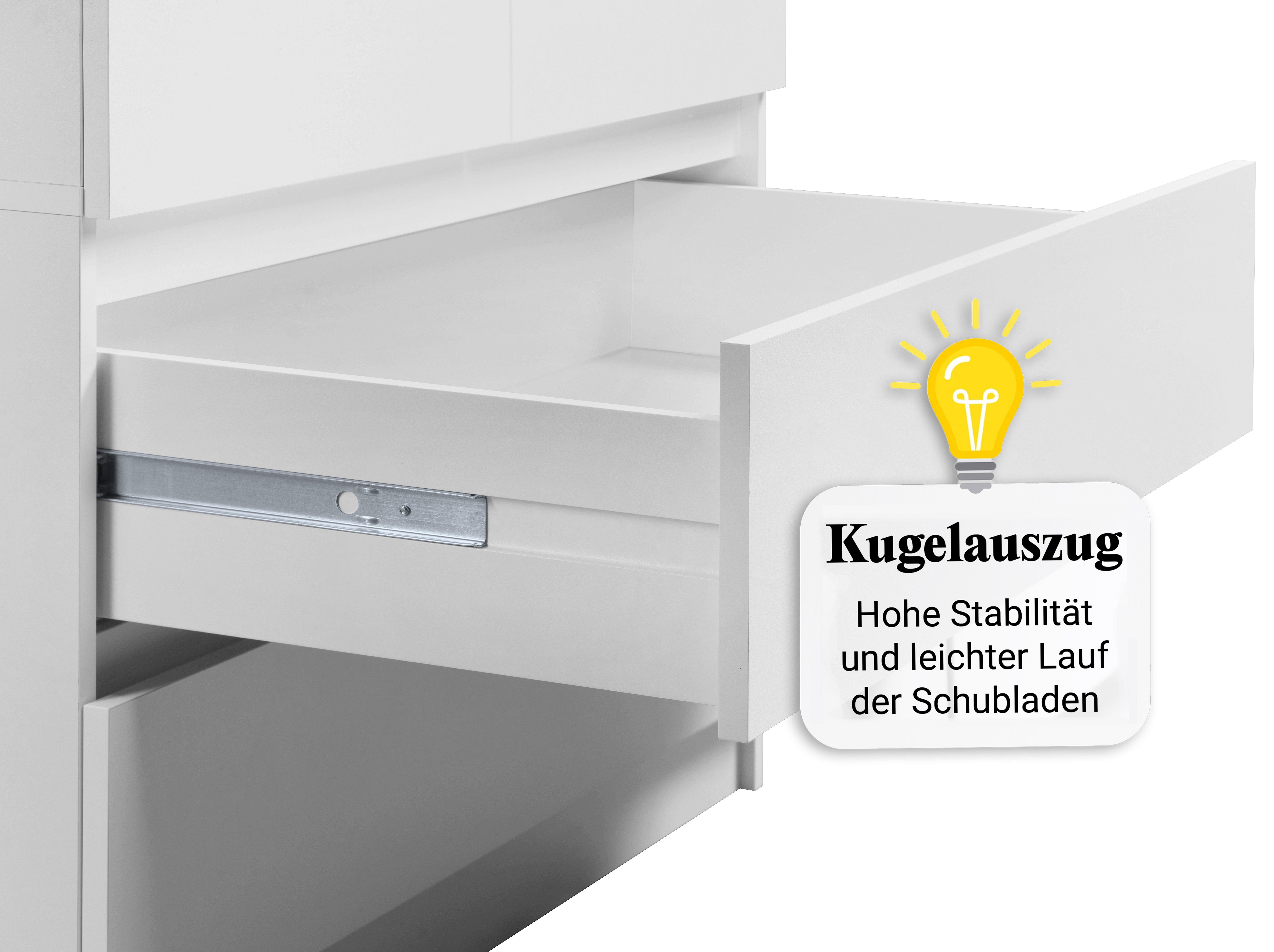 Home Collective Kleiderschrank mit 2 Türen, 3 Einlegeböden und 2 Schubkästen in Weiß (Schrank Garderobenschrank für Schlafzimmer, Kinderzimmer, Flur, Keller) Kl – Bild 5 von 5