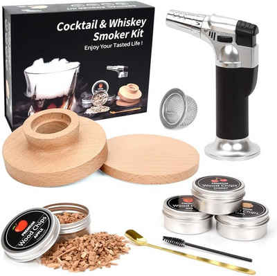 leben Cocktail-Set Cocktail-Whisky-Smoker-Set, 4 Geschmacksrichtungen von Holzspänen, (9-tlg., cigars to smoke, cocktail maker), Getränkeraucher-Ei-Set, Geschenk für Cocktail-Liebhaber, Männer