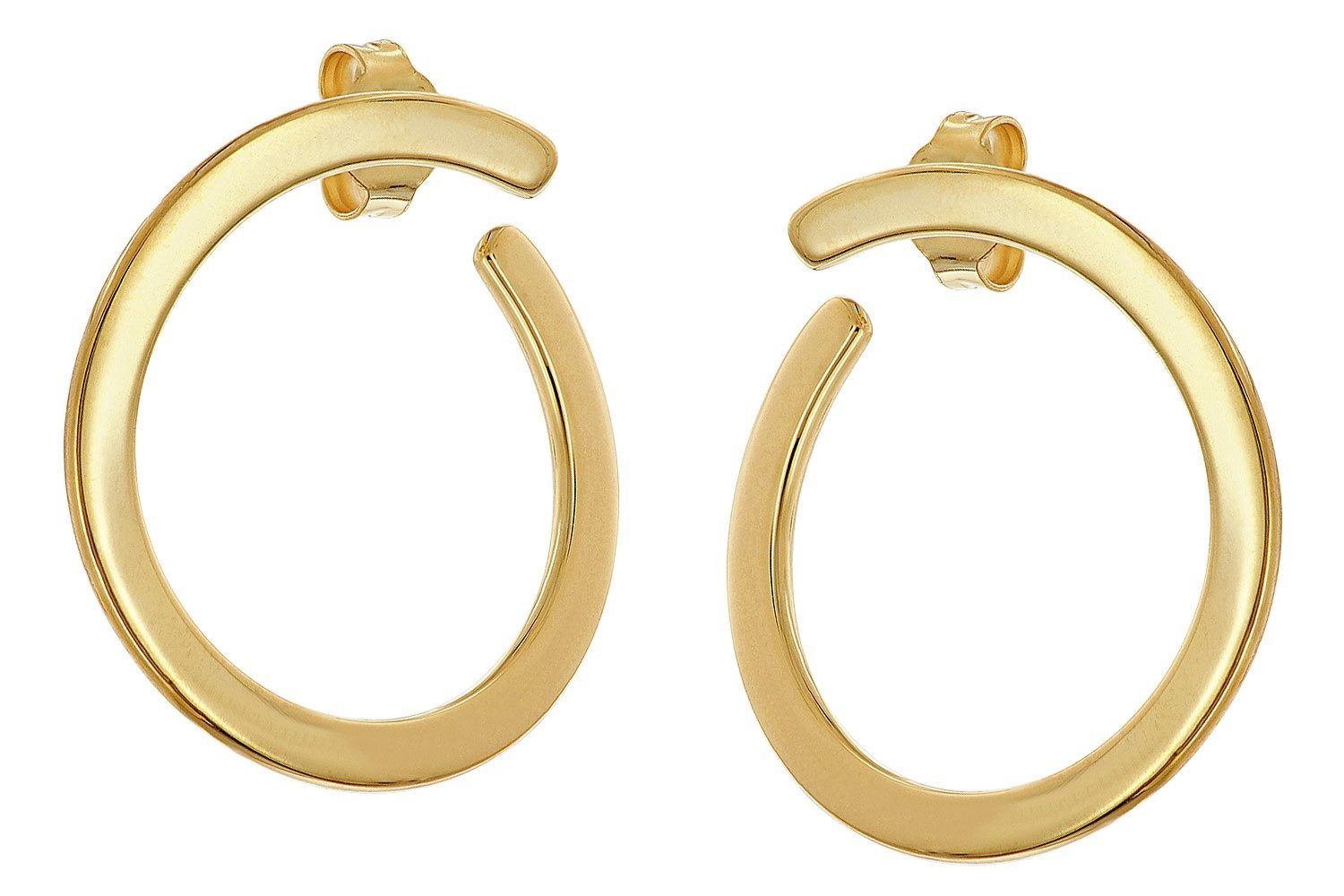 trendor Paar Ohrstecker Damen-925 Silber Vergoldet ⌀ 26 mm