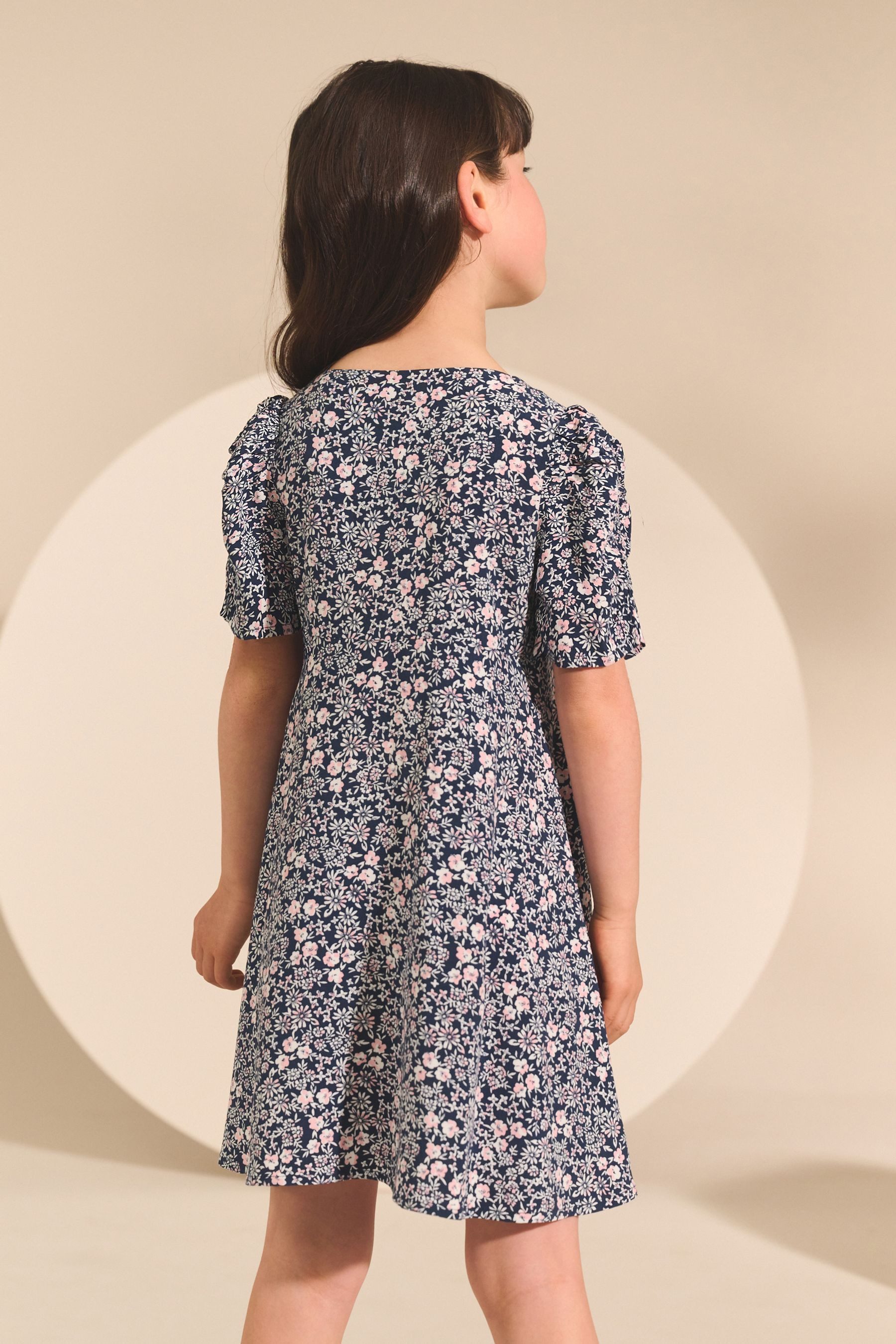 Next A-Linien-Kleid Kleid mit gerafften Ärmeln günstig online kaufen
