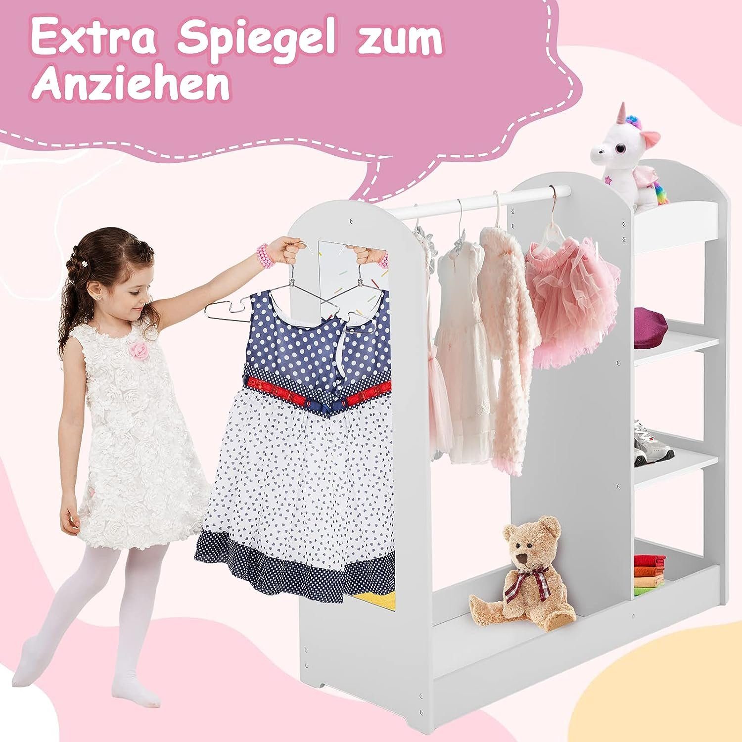 KOMFOTTEU Kleiderständer Kindergarderobe, 93,5 x 38 x 100 cm günstig online kaufen