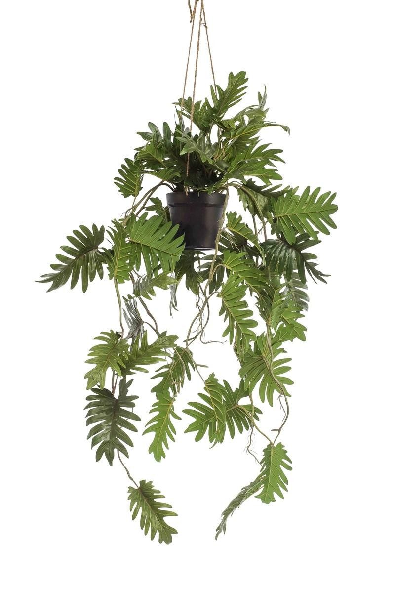 Künstliche Zimmerpflanze Philodendron Selloum Blumenampel URCO, Kunstpflanzetopf, 80cm Philodendron (Philodendron selloum), artplants, Höhe 80.0 cm