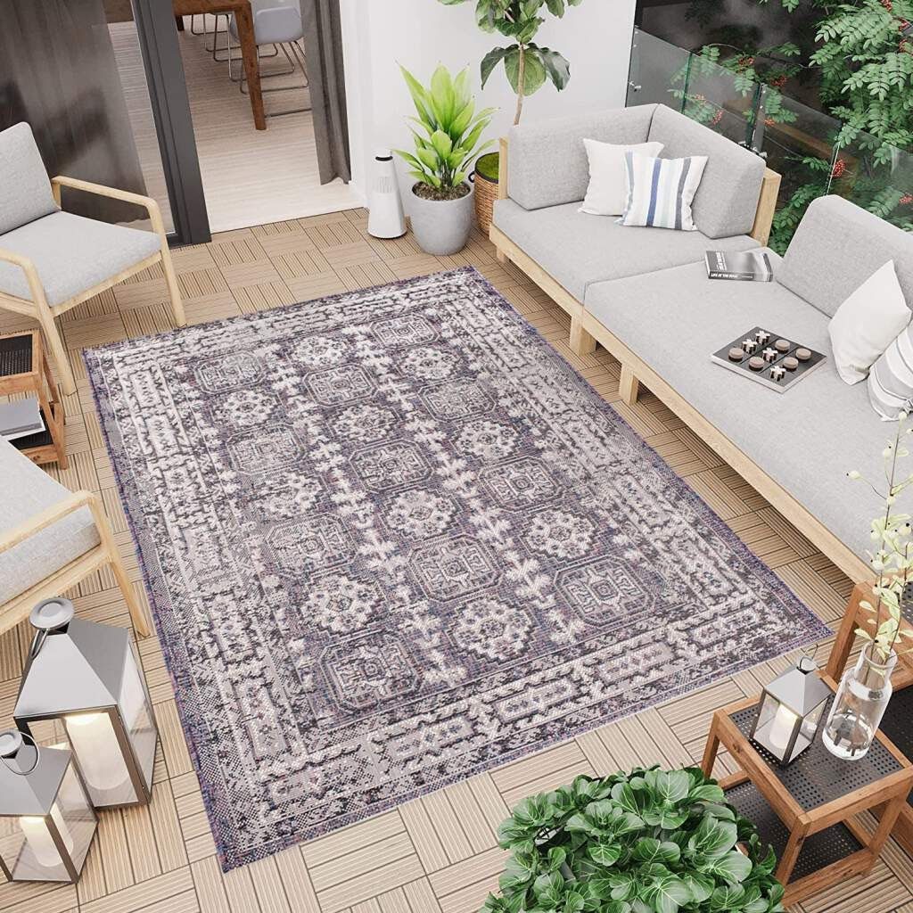 Teppich Outdoor 740, Carpet In/- City, Ornamenten mm, rechteckig, Höhe: Outdoor Look, Terrasse Wohnzimmer, geeignet, 5 Balkon