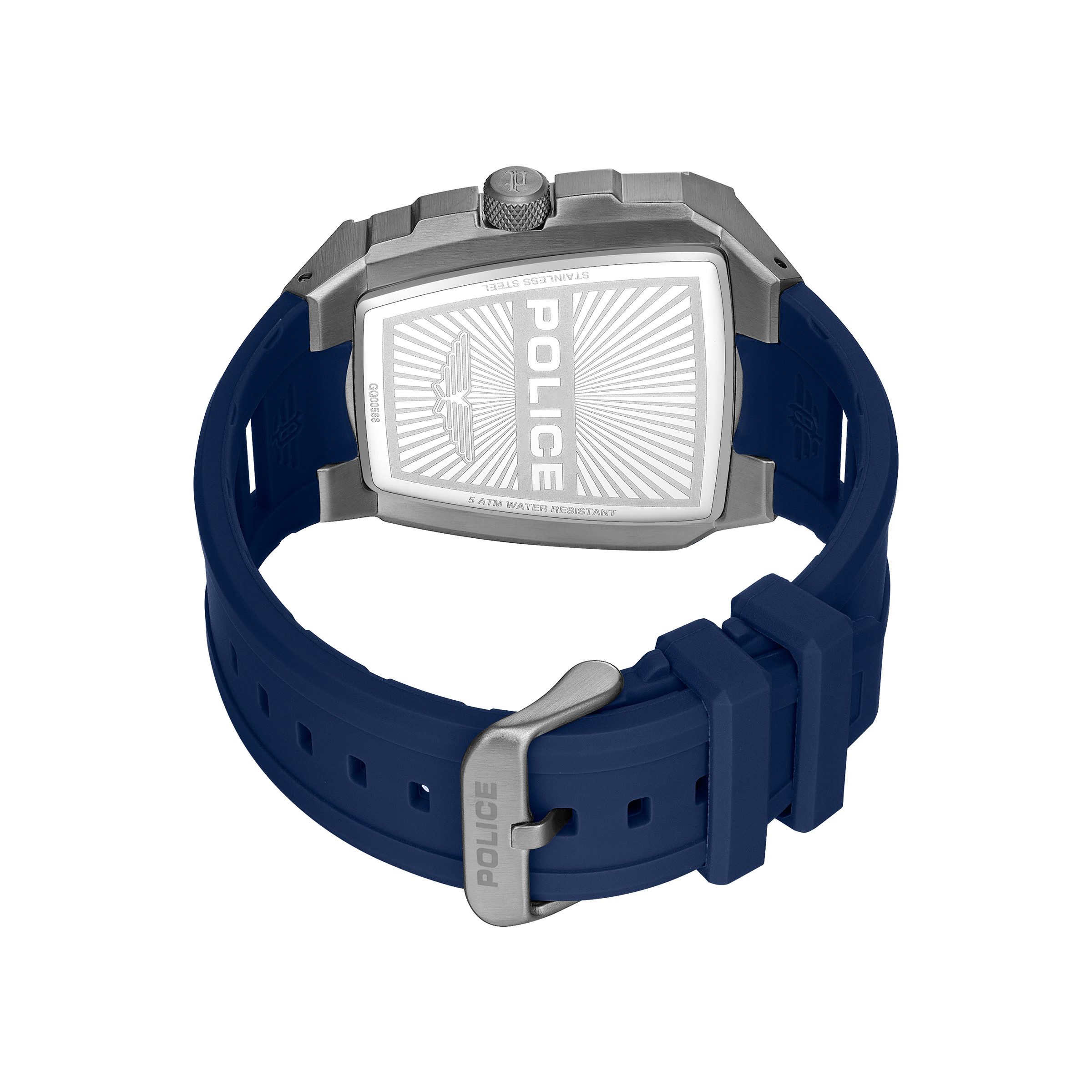 Police Quarzuhr Tough Gear PEWGQ0056806, Armbanduhr, Herrenuhr, Silikonarmband, analog, Tag, Wochentag