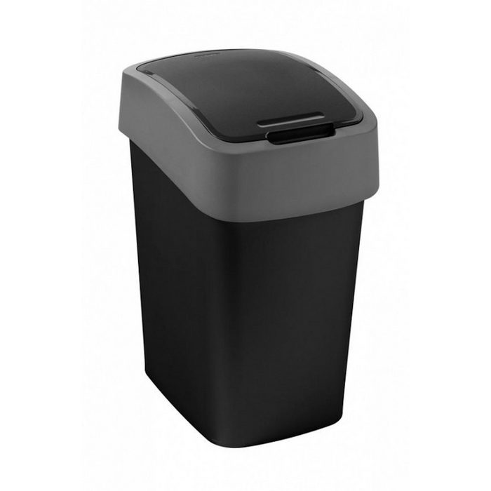 Proregal Mülleimer Abfallbehälter mit Schwing-/Klappdeckel 9L Fassungsvermögen Schwarz Schwing- und Klappdeckel