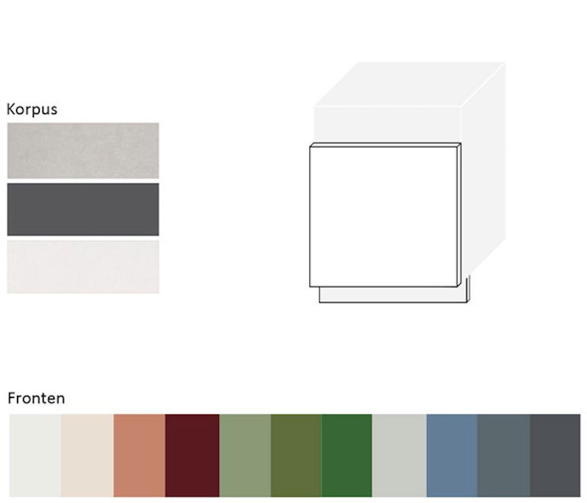 Florence, Breite Sockelblende 6025 und wählbar farngrün teilintegriert Korpusfarbe Hochglanz RAL Front-, Feldmann-Wohnen