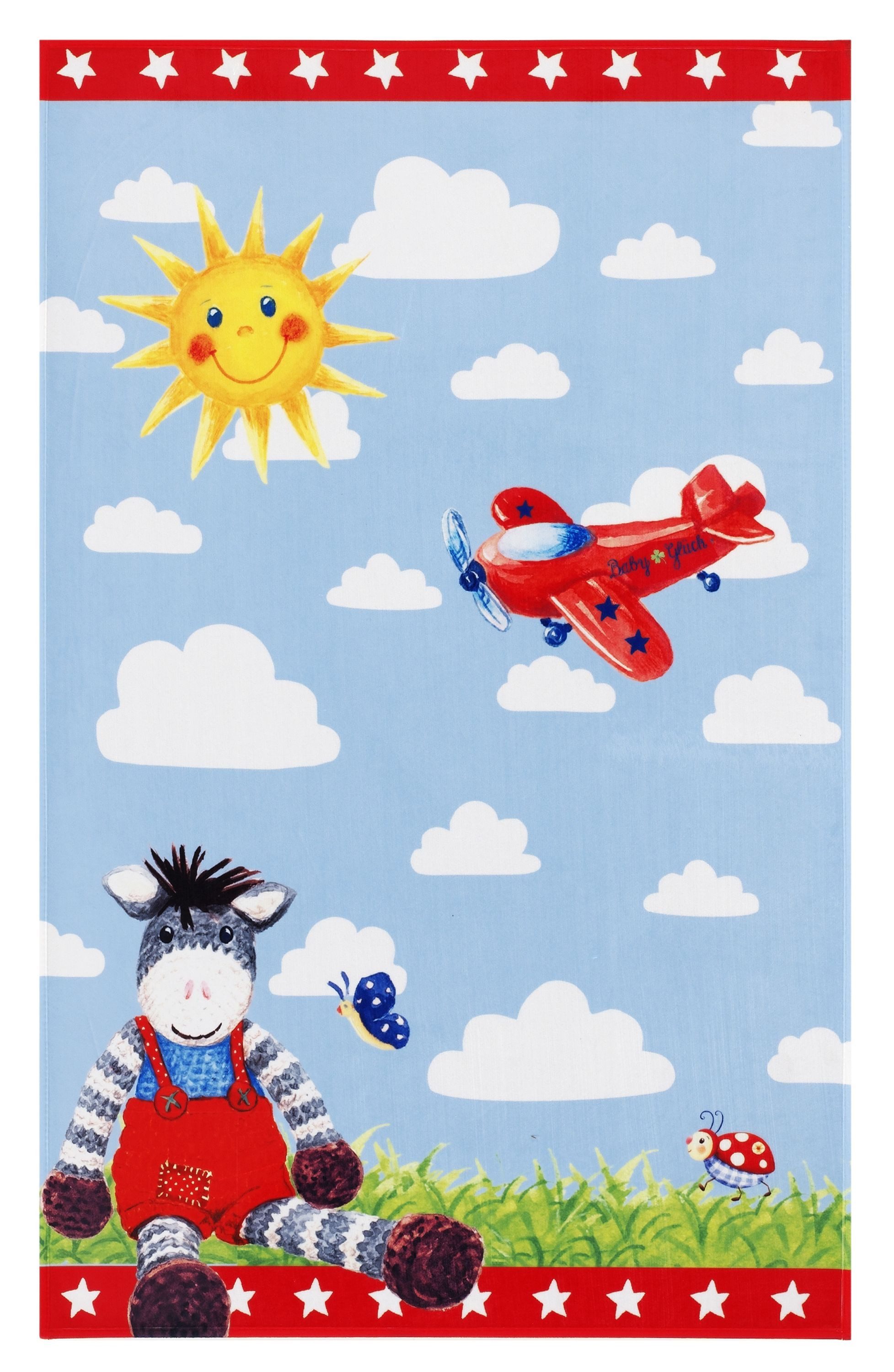Babyglück Kinderteppich Baby Glück Esel rot, rechteckig