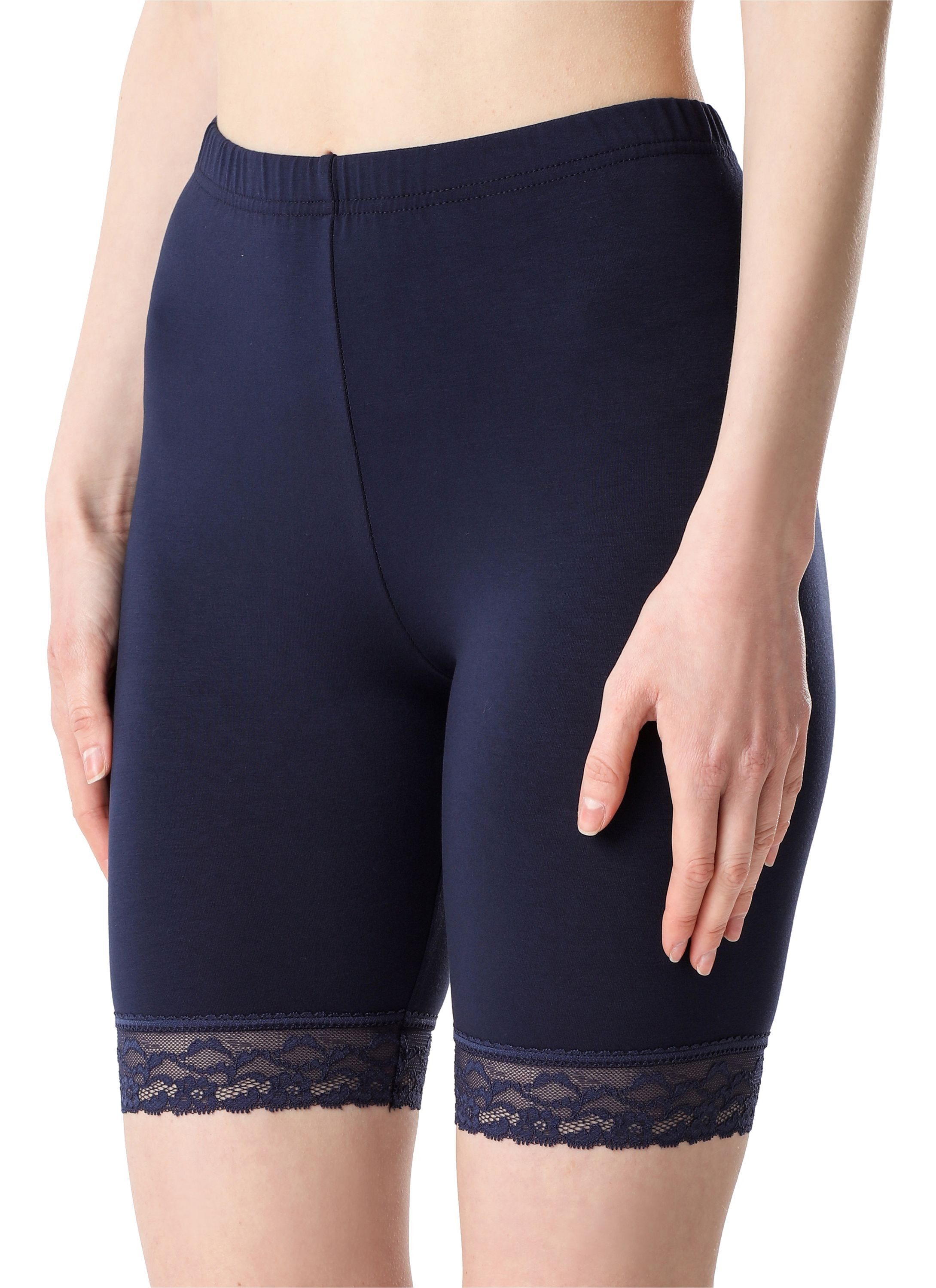 Bellivalini Leggings Damen Kurze Hose BLV50-217 (1-tlg) mit Spitze