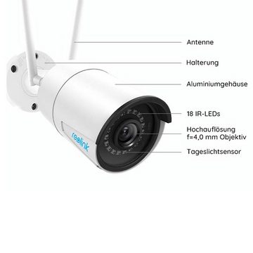 Reolink RLC-510WA 5 MP IP Dualband-WLAN Überwachungskamera (Innenbereich, Außenbereich, Personen- und Autoerkennung, 5 Megapixel Super HD Auflösung)