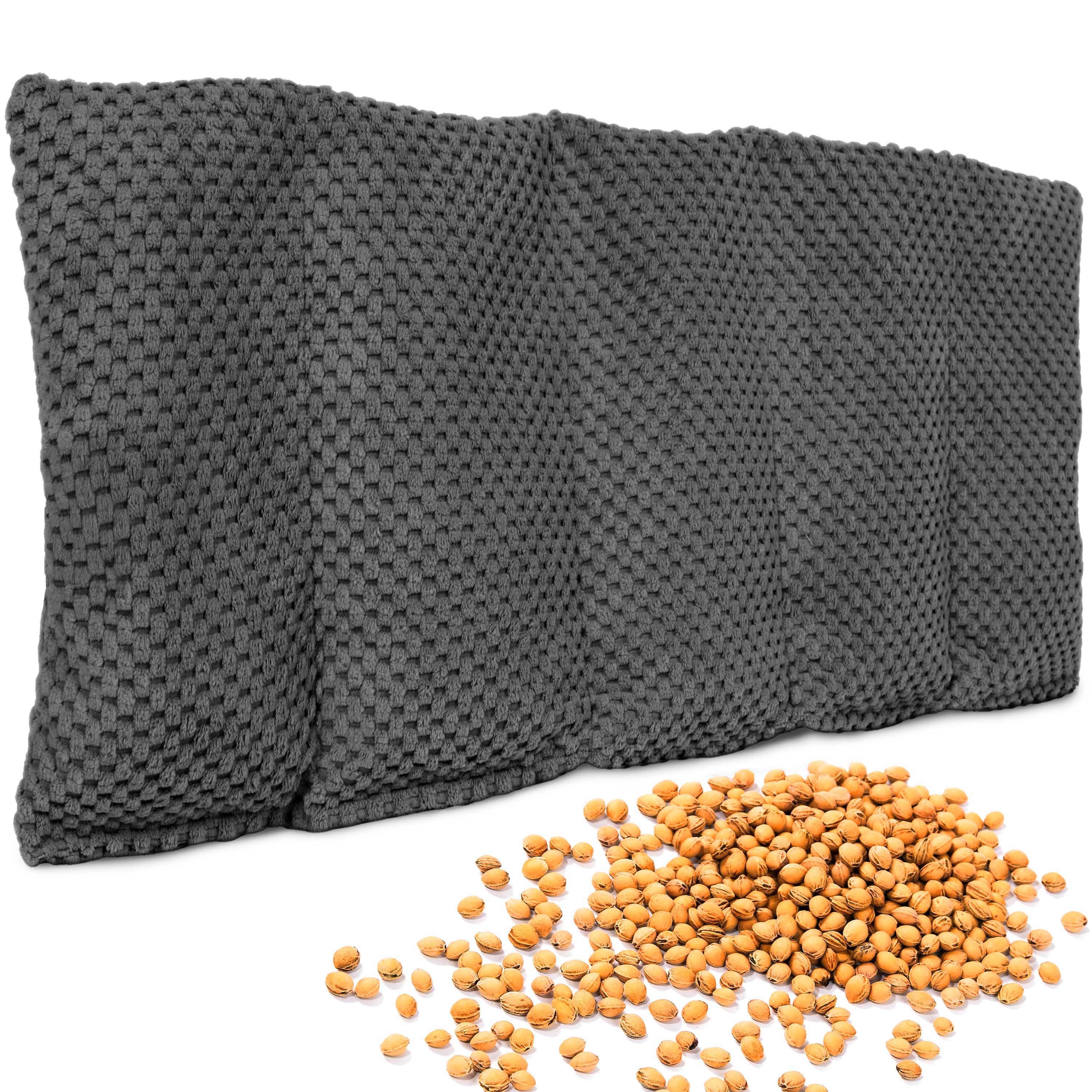 Amilian Kirschkernkissen 55x20 cm – Wärmekissen / Kältekissen mit 100 % Kirschkernen, mikrowellengeeignet, ideal zum Entspannen zu Hause, für Mikrowelle, Rücken, Nacken, Schulter, Bauch