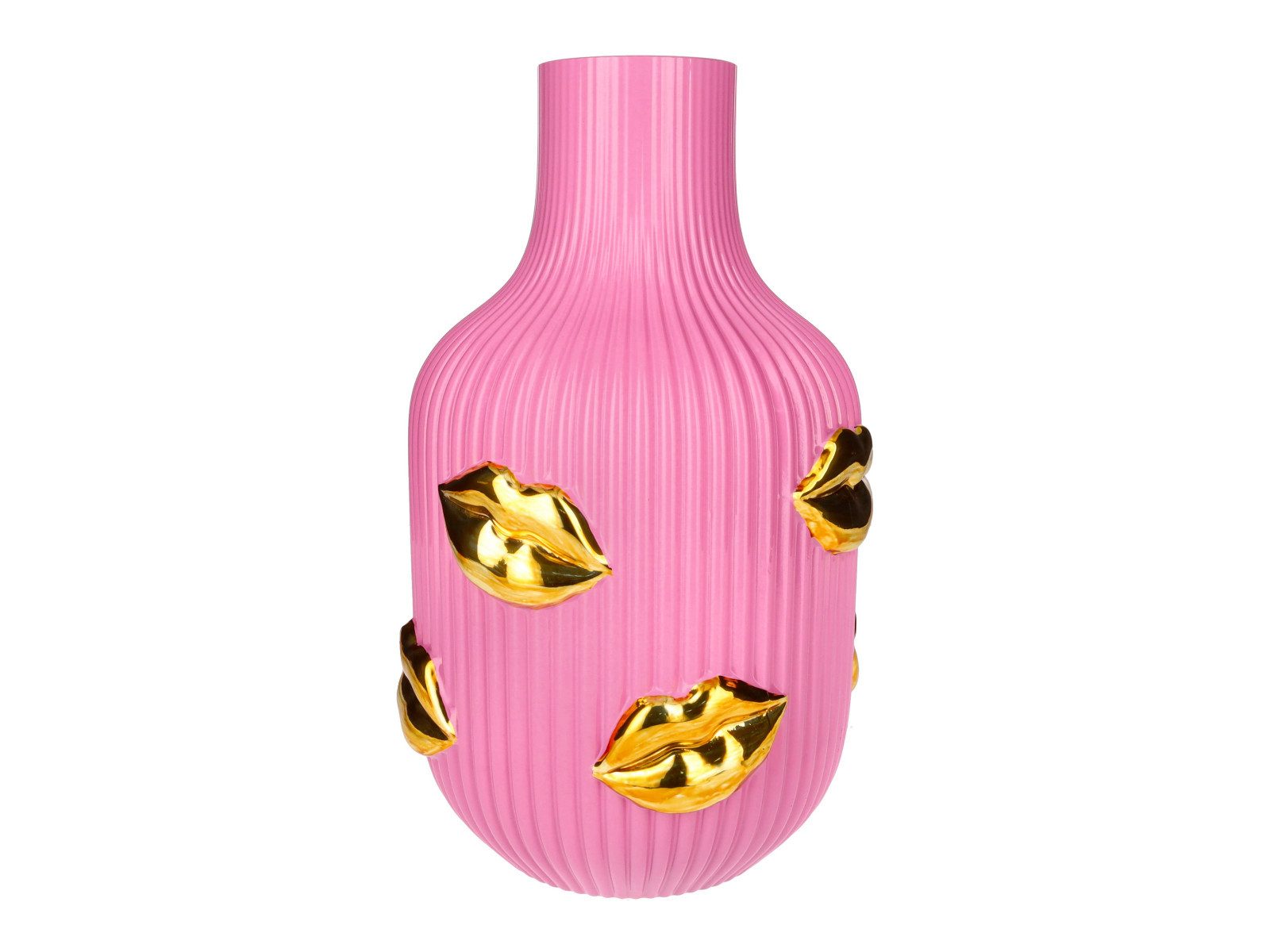 Giftcompany Dekovase L'amour Vase Lippen Gold rosa 30cm (Vasen)