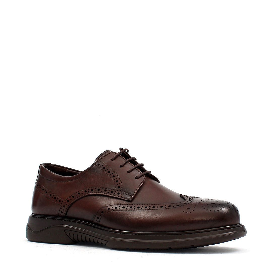 Celal Gültekin Business Brogues Flügelkappe Budapester Herren Sneaker Glattleder, Flügelkappe, Komfortsohle, Braun, 44